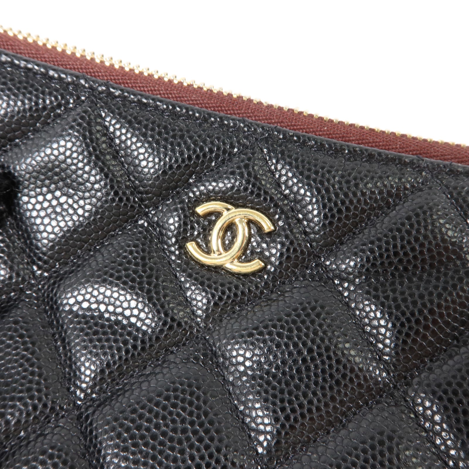 CHANEL 牛皮皮革Classic Mini O-Case Pouch金扣小袋