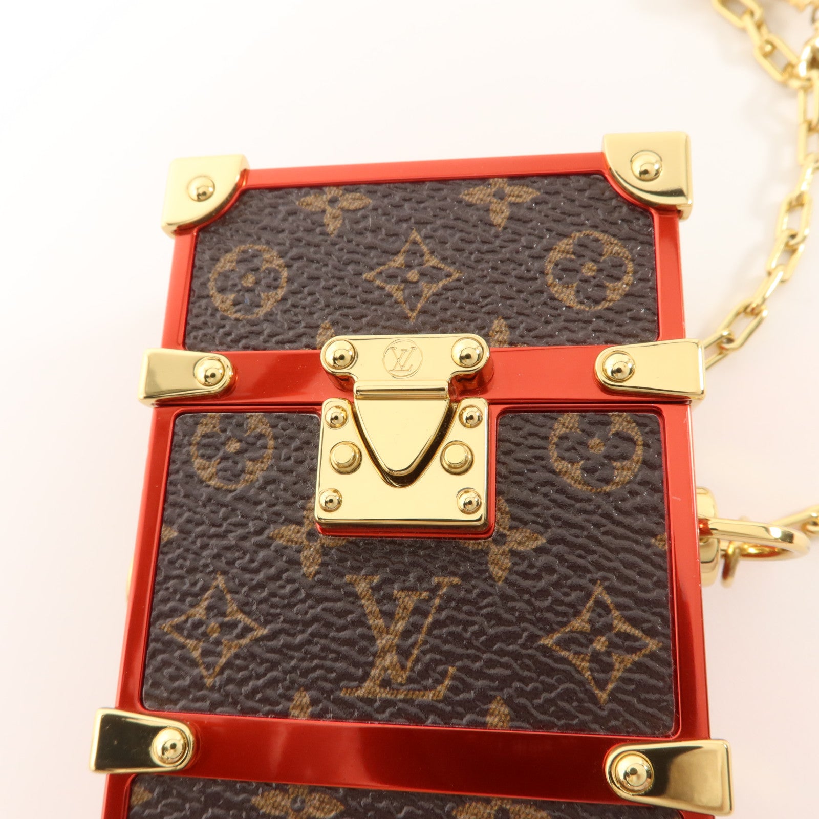 LOUIS VUITTON 金屬/Monogram Trunk Box Pouch肩背袋