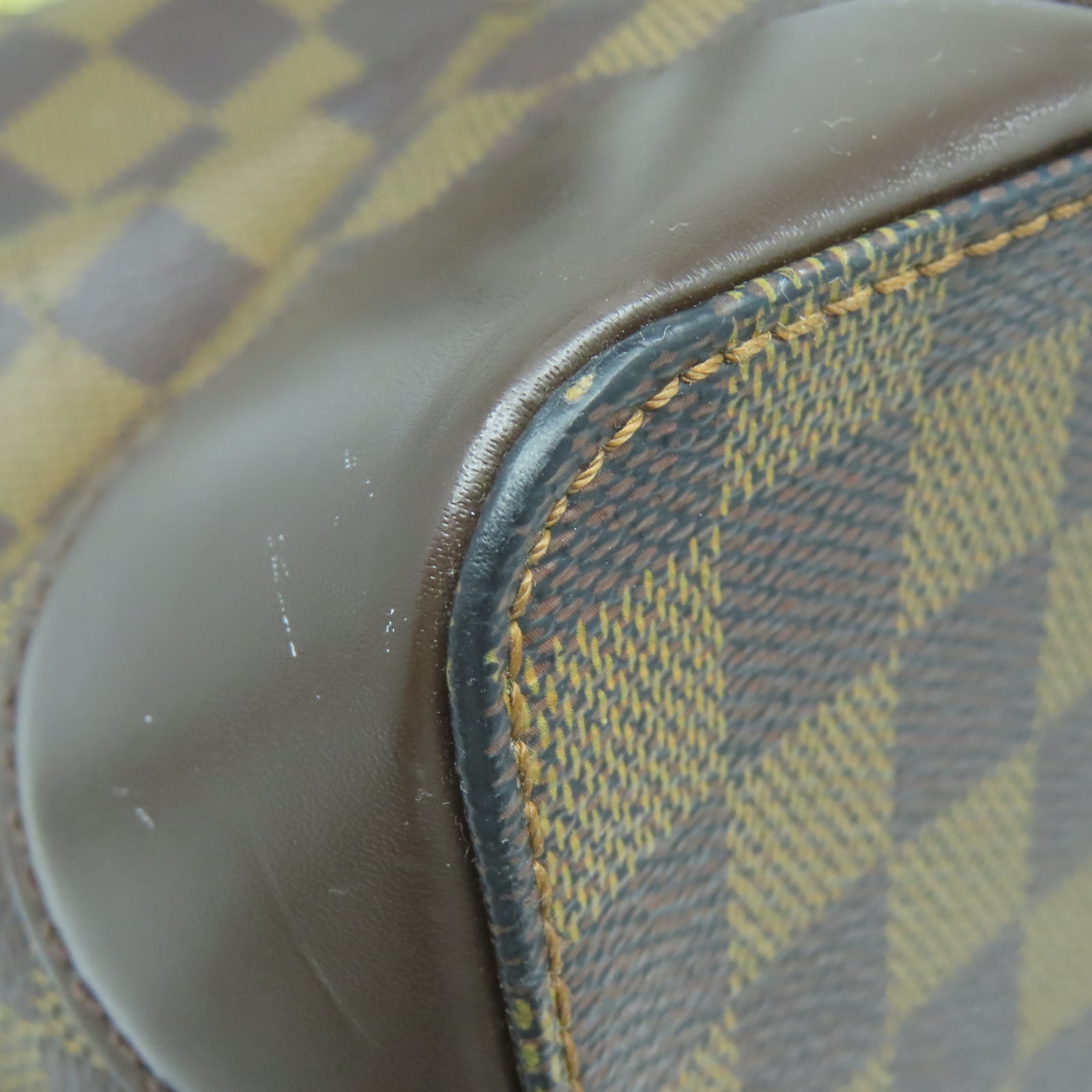LOUIS VUITTON 【清倉大減價】Damier Hampstead MM金扣手挽袋棕色