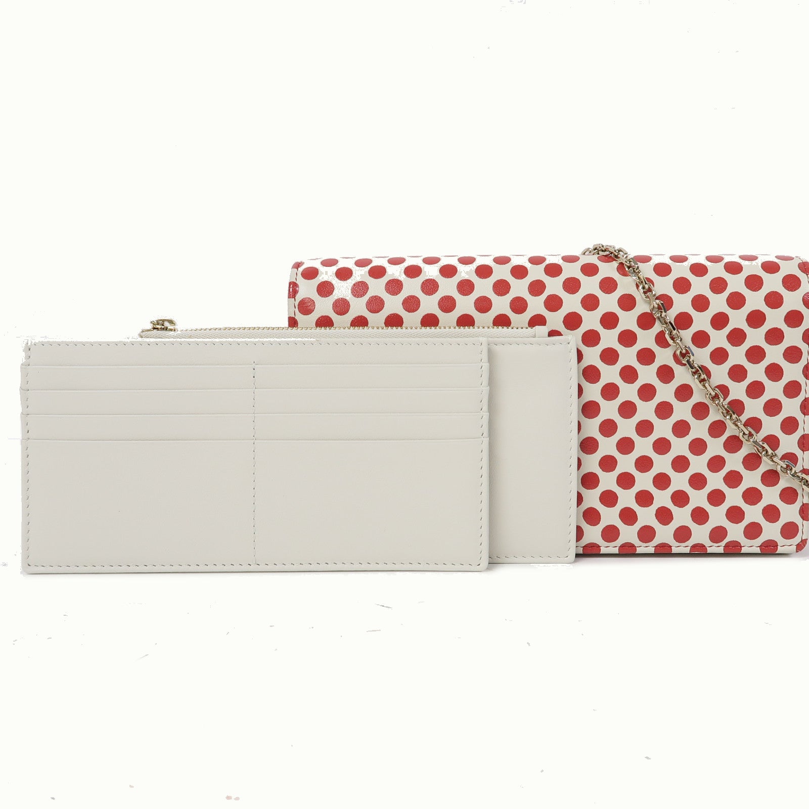 Dior 【激減優惠】牛皮皮革Wallet On Chain金扣鏈帶肩背袋白色/紅色