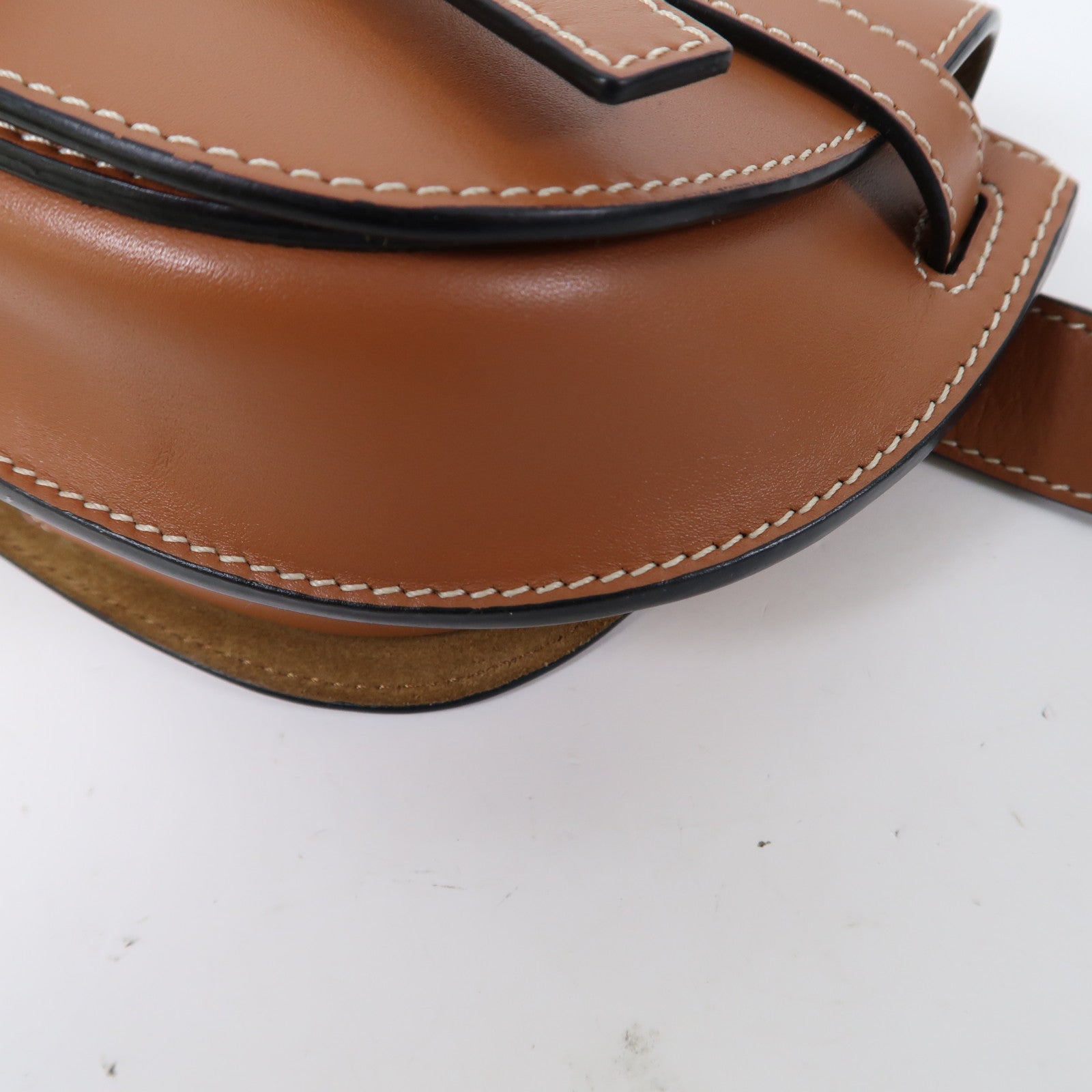 LOEWE 牛皮皮革Waist Bag金扣腰包啡色