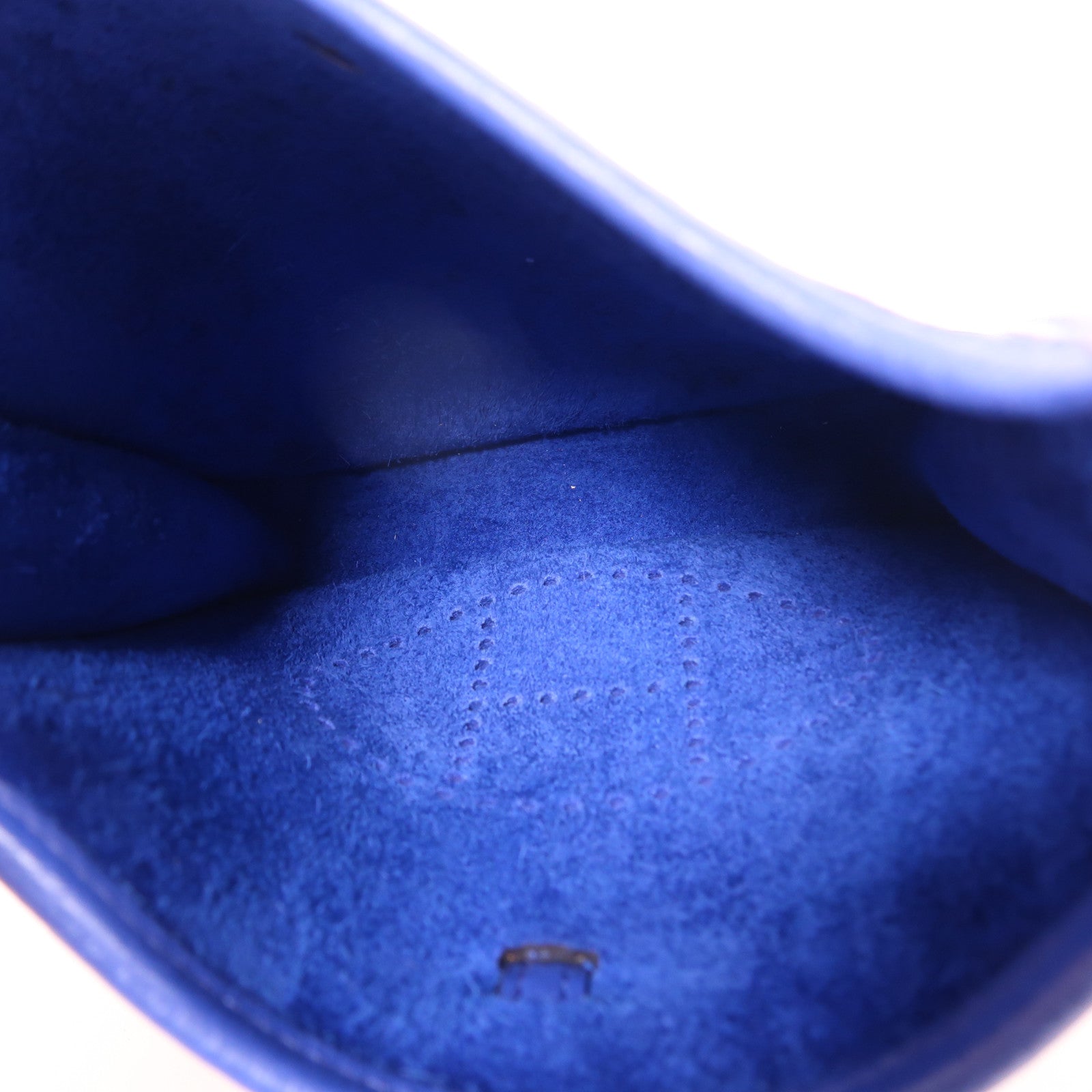 HERMES Clemence皮革Evelyne TPM銀扣肩背袋Bleu Pale