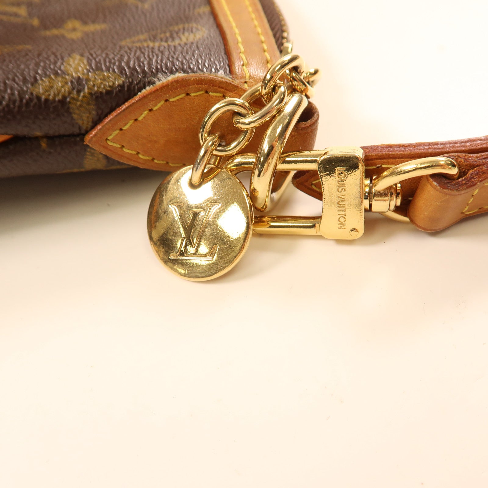 LOUIS VUITTON Monogram Palermo PM金扣手挽肩背兩用袋棕色