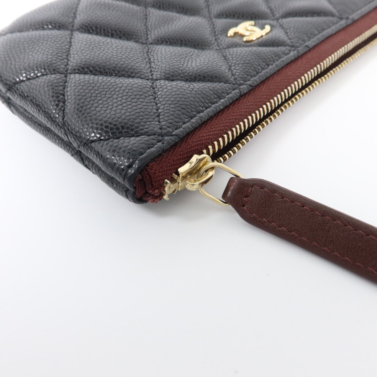 CHANEL 牛皮皮革Classic Mini O-Case Pouch金扣小袋