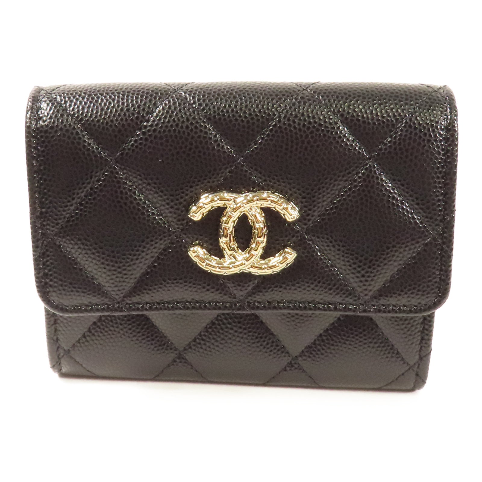 CHANEL 牛皮皮革Wallet金扣錢包