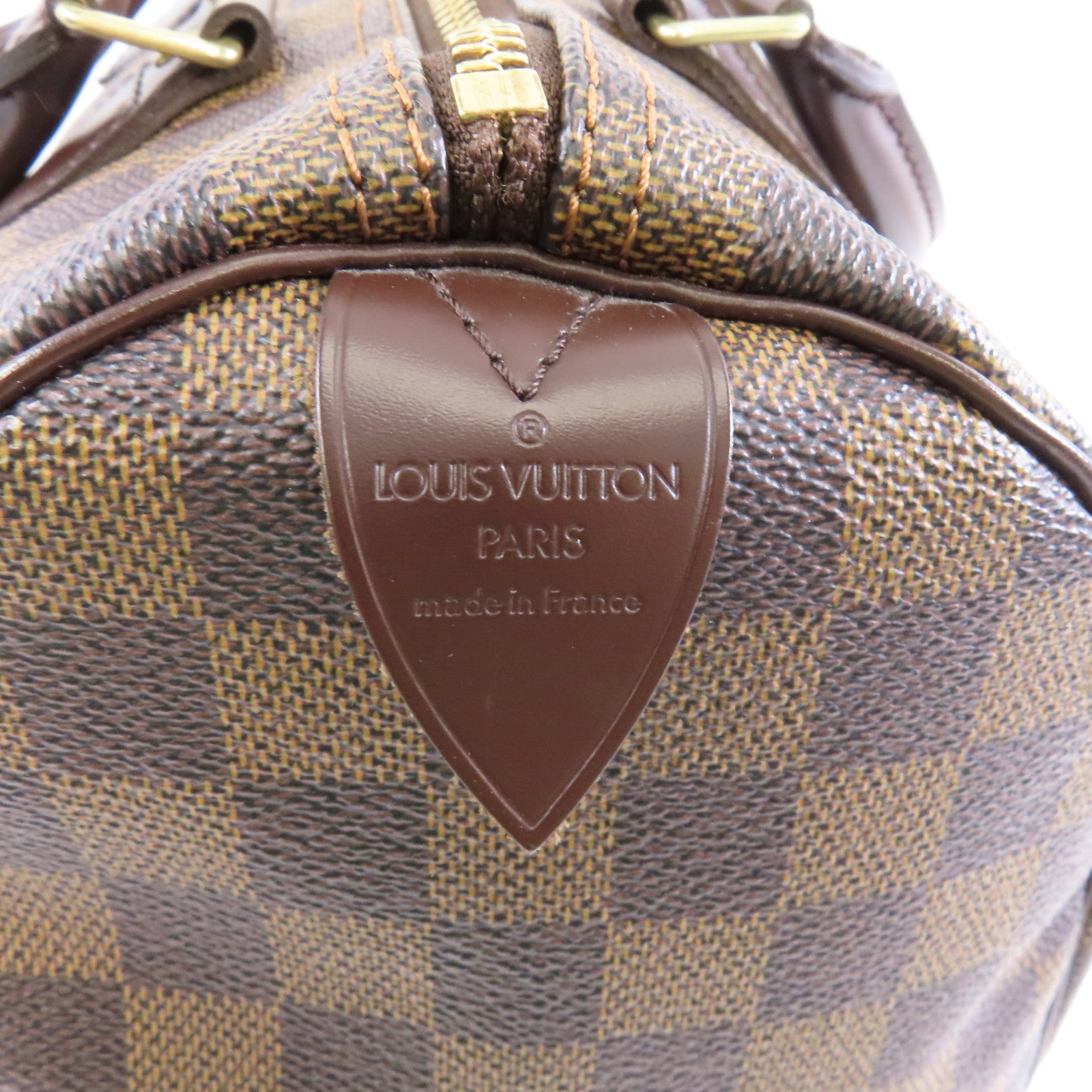 LOUIS VUITTON Damier Speedy 30金扣手挽袋啡色