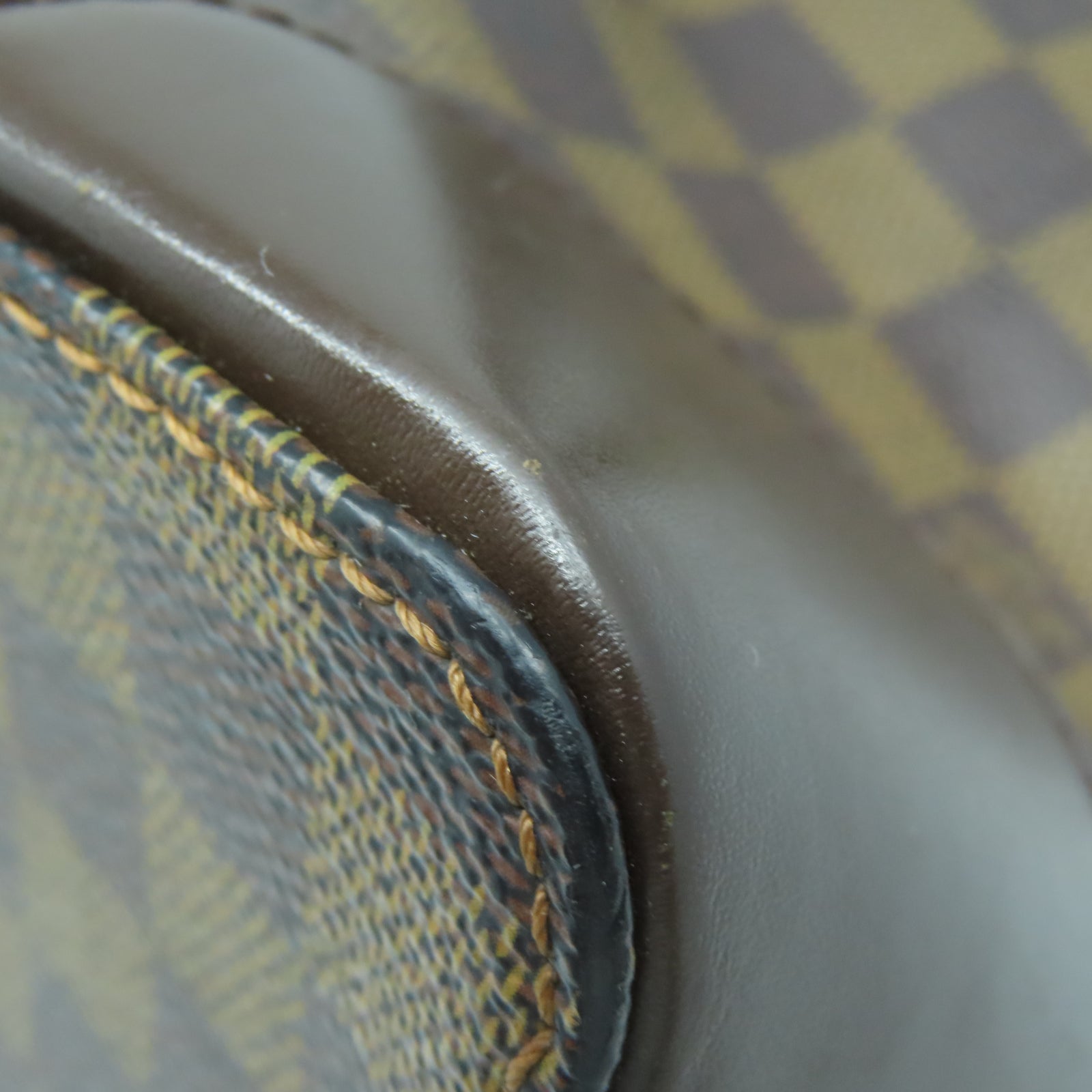 LOUIS VUITTON 【清倉大減價】Damier Hampstead MM金扣手挽袋棕色
