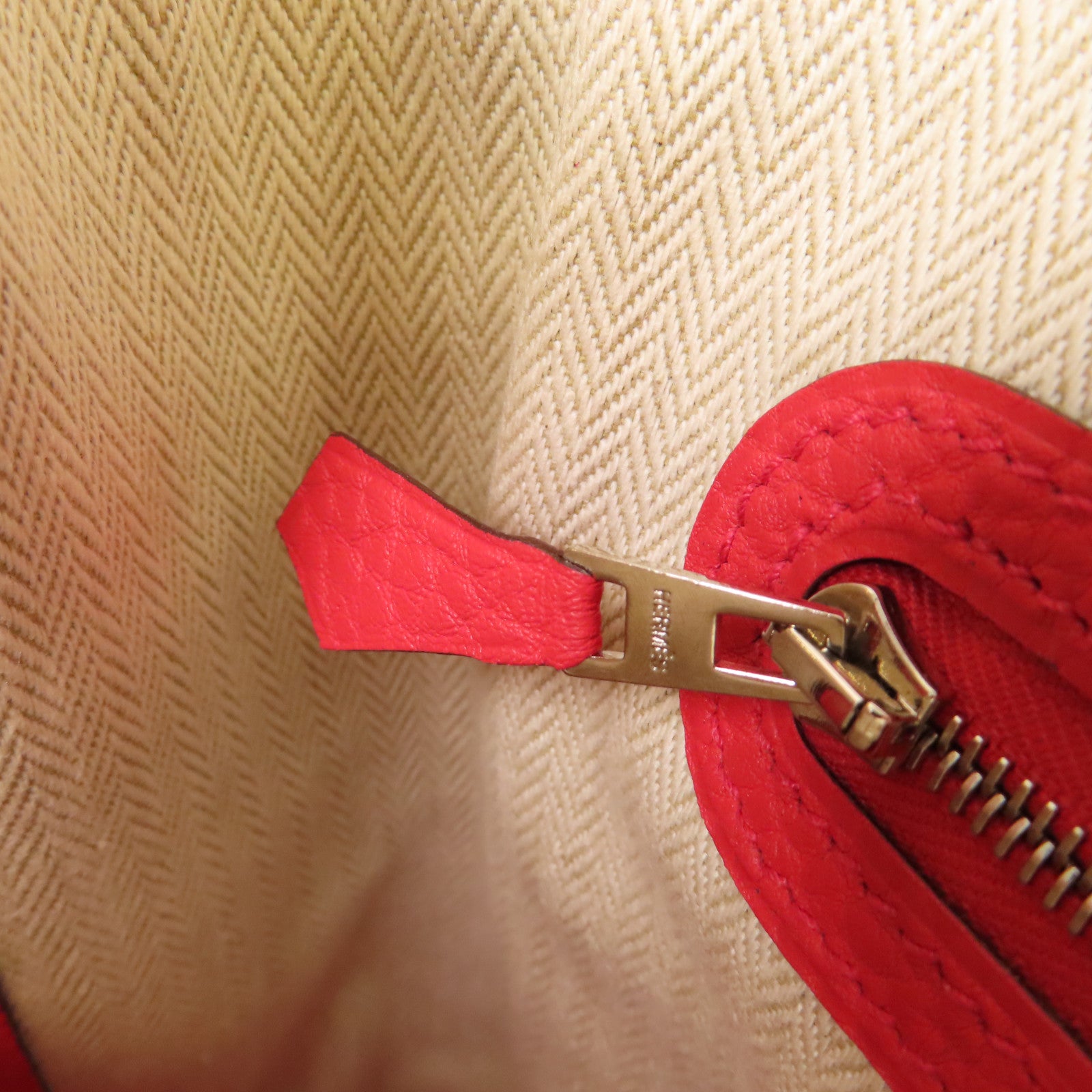 HERMES Negonda皮革Garden Party TPM Tote Bag銀扣手挽袋紅色