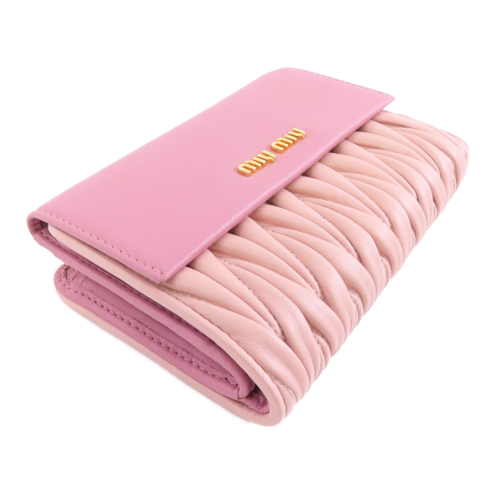 Miu Miu 羊皮皮革Wallet金扣錢包粉紅色