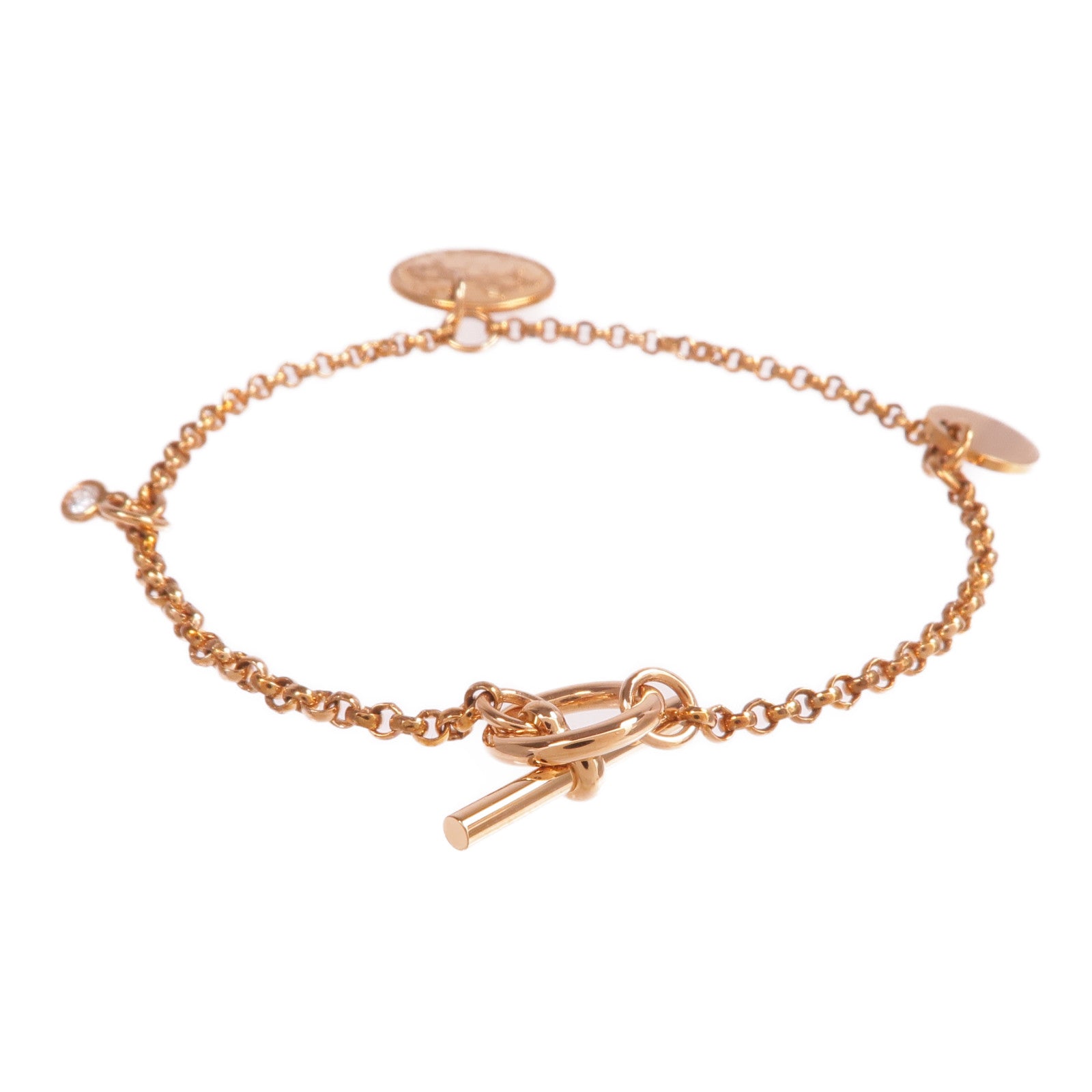 HERMES 【激減優惠】18K玫瑰金Ex-Libris Bracelet鑽石手鏈