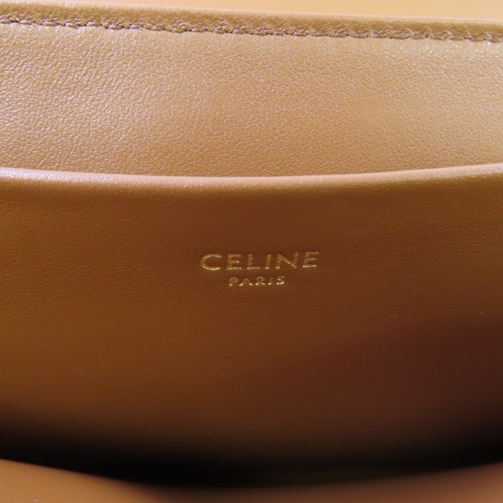 CELINE Triomphe塗層帆布Victoire Shoulder Bag金扣鏈帶肩背袋啡色