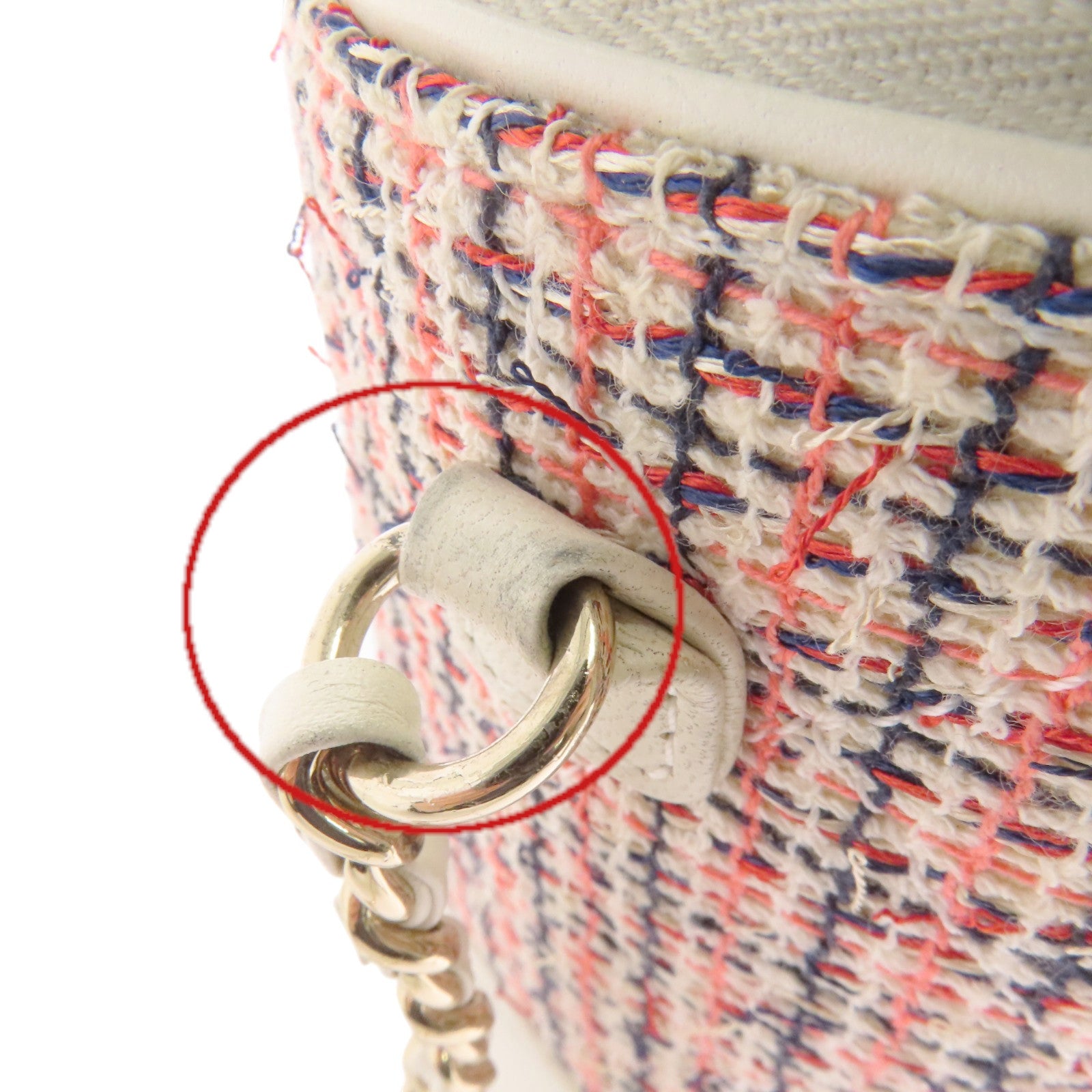 CHANEL 斜紋軟呢Chain Shoulder Bag金扣手挽肩背兩用袋