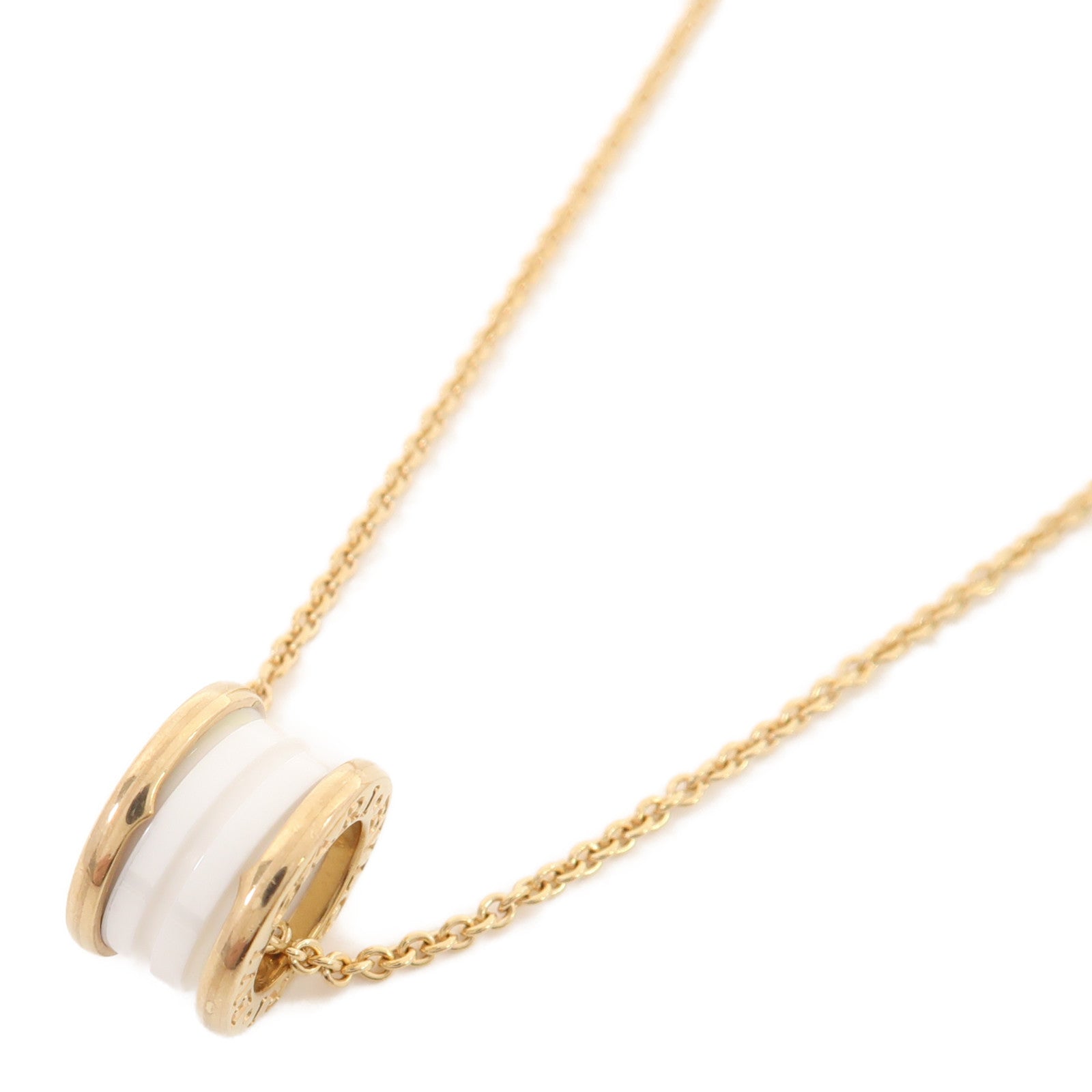 BVLGARI 18K玫瑰金/陶瓷B.zero1 Necklace項鍊白色