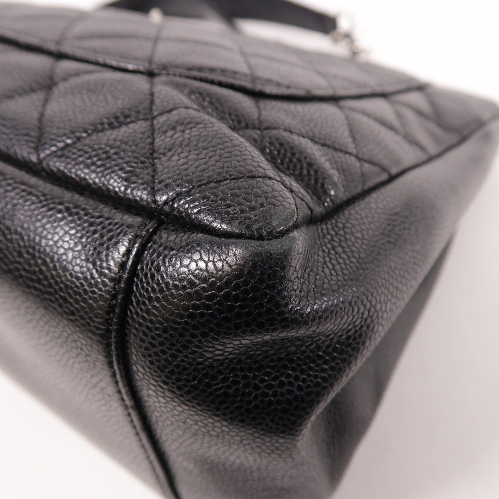 CHANEL 牛皮皮革GST銀扣鏈帶肩背袋