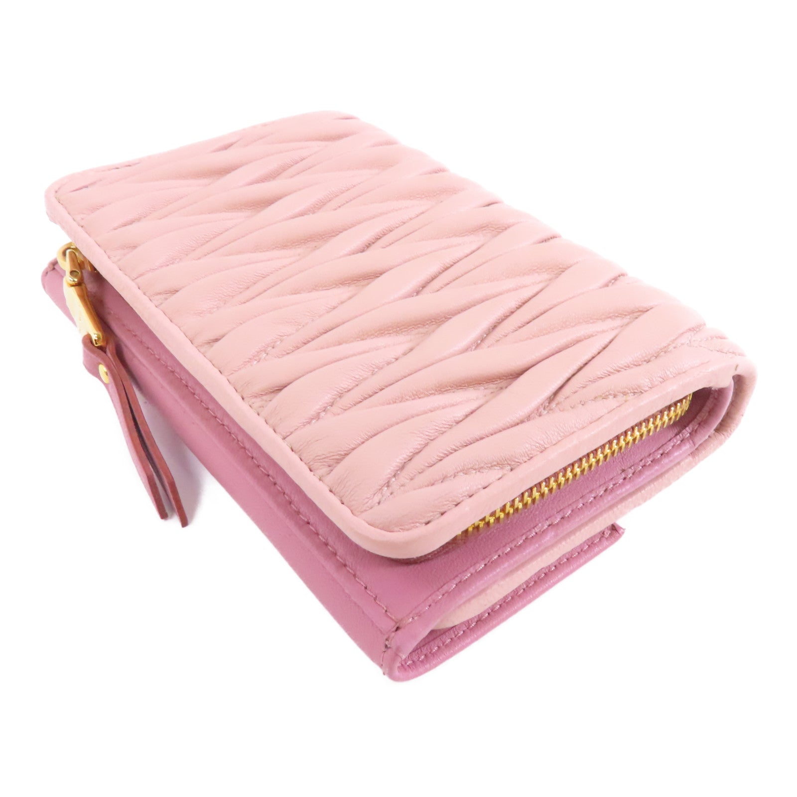 Miu Miu 羊皮皮革Wallet金扣錢包粉紅色