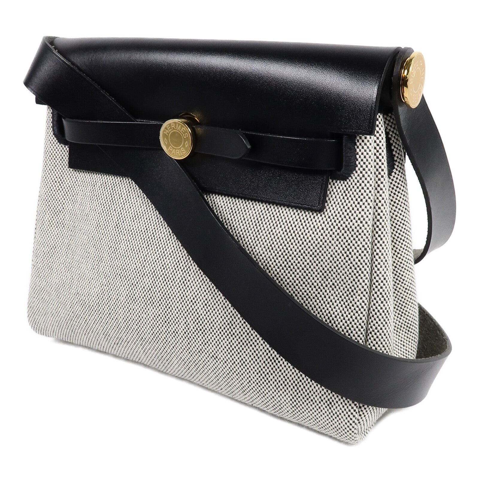 HERMES 帆布Mini Herbag肩背袋