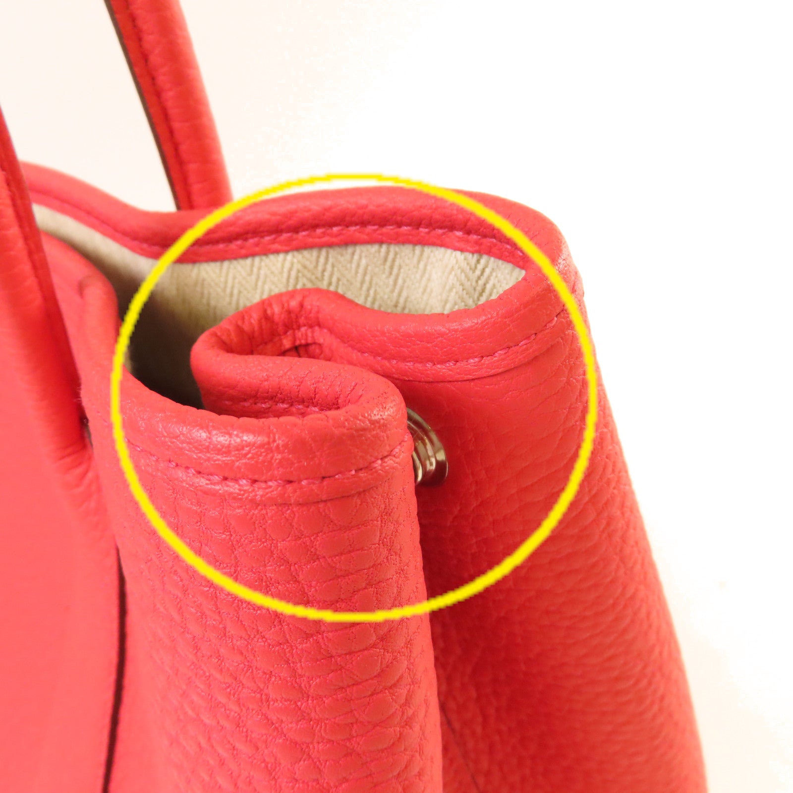 HERMES Negonda皮革Garden Party TPM Tote Bag銀扣手挽袋紅色