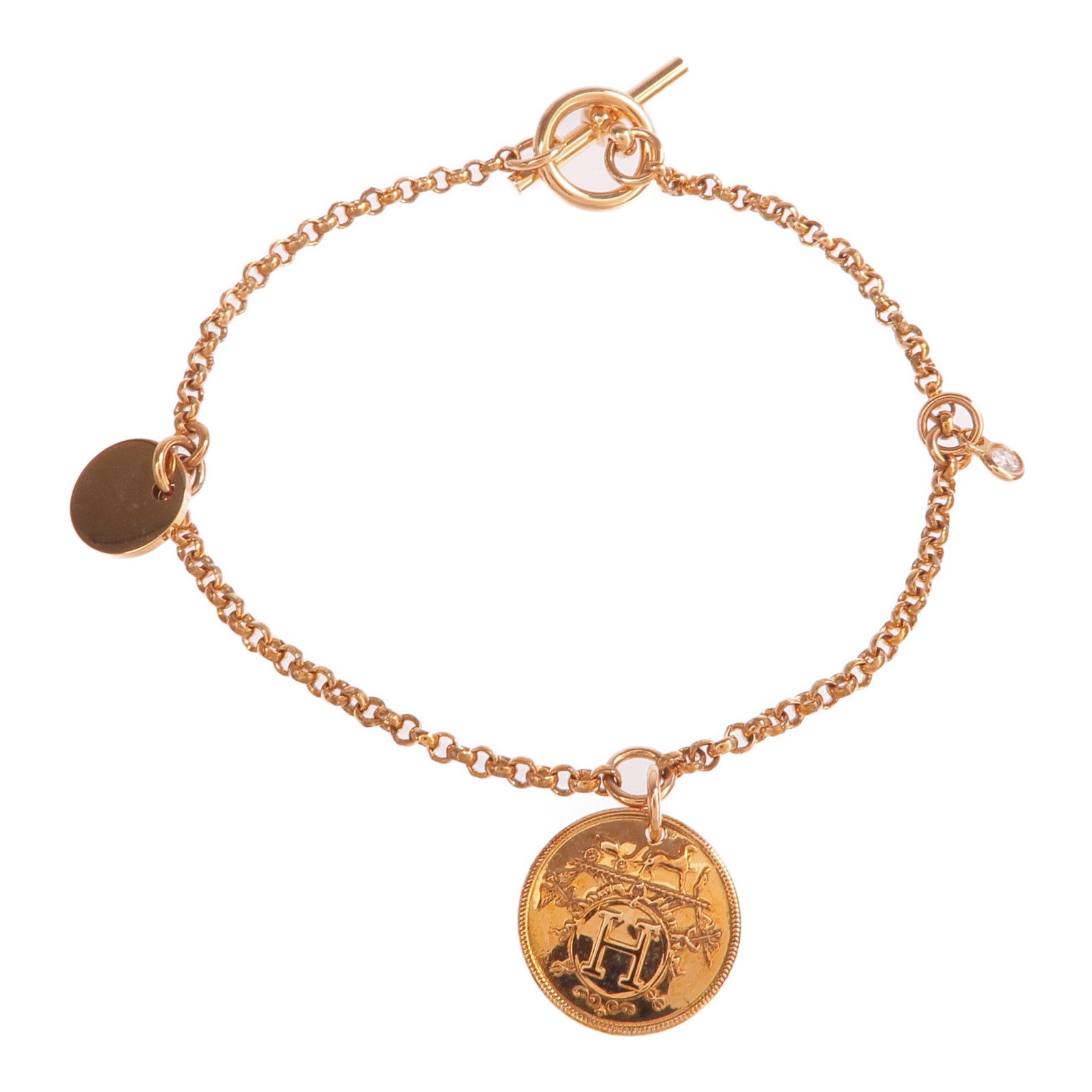 HERMES 【激減優惠】18K玫瑰金Ex-Libris Bracelet鑽石手鏈