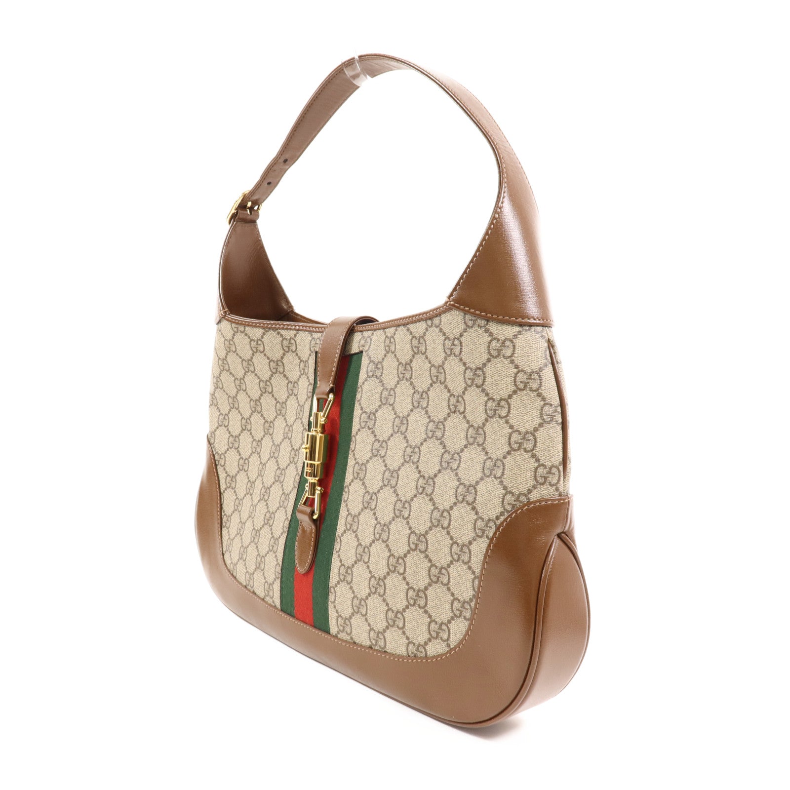 GUCCI 塗層帆布/牛皮皮革Jackie 1961 Medium金扣手挽肩背兩用袋