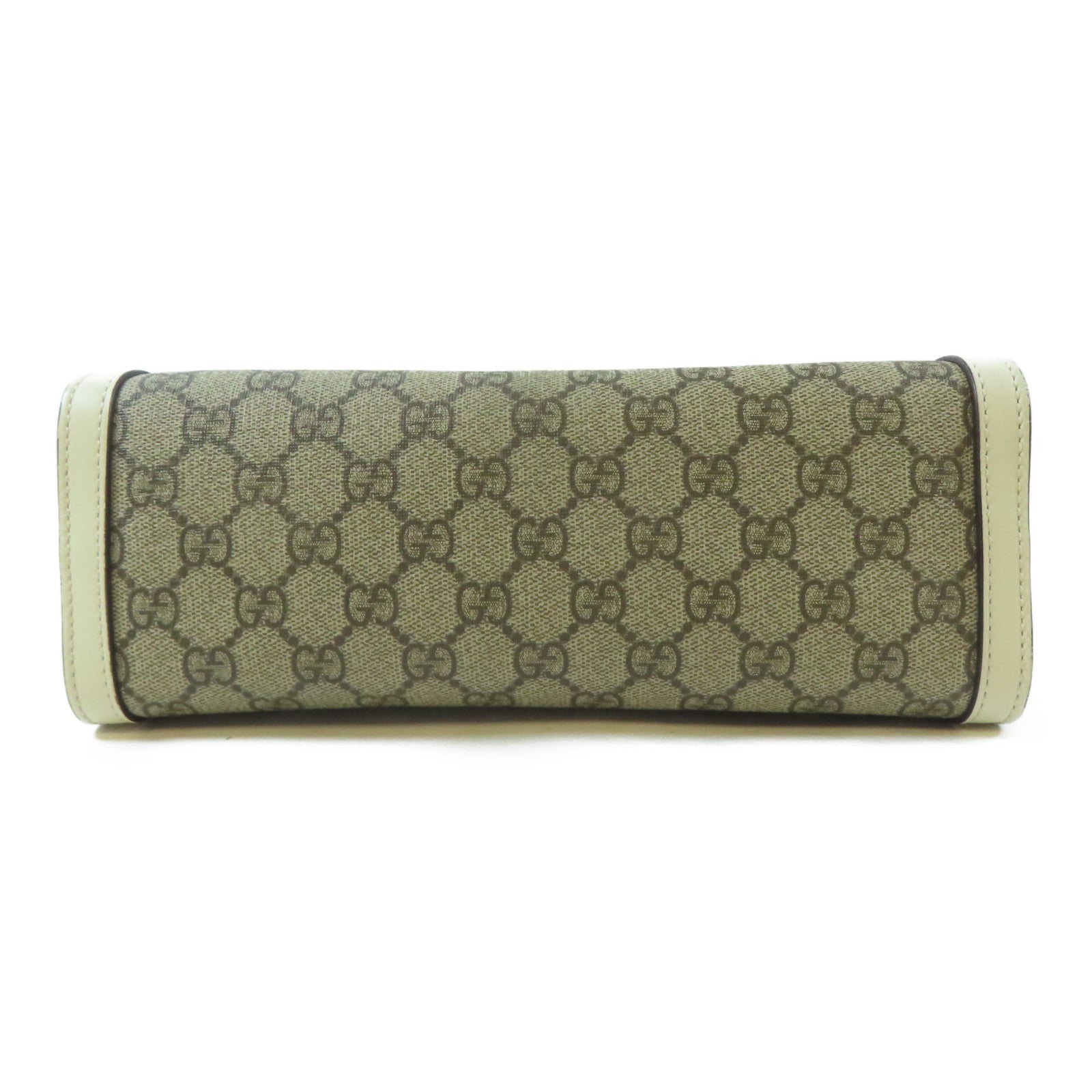 GUCCI 塗層帆布Padlock GG Shoulder Bag金扣肩背袋啡色/白色