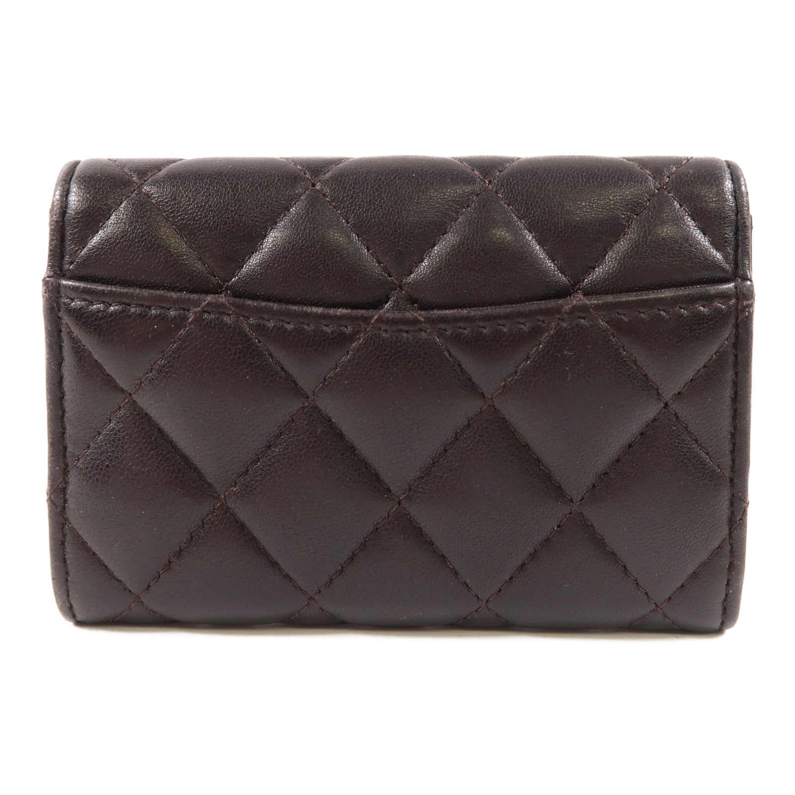 CHANEL 牛皮皮革Card Case金扣卡片套黑色
