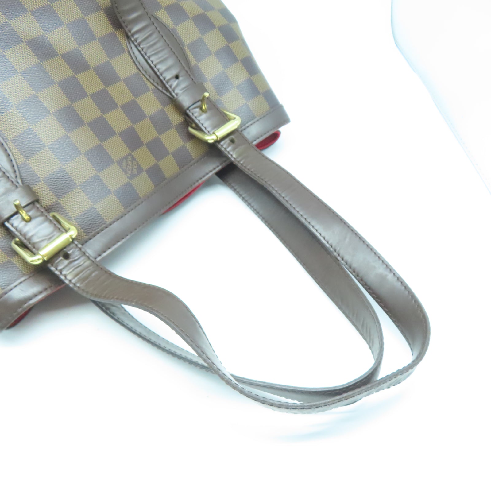LOUIS VUITTON 【清倉大減價】Damier Hampstead MM金扣手挽袋棕色