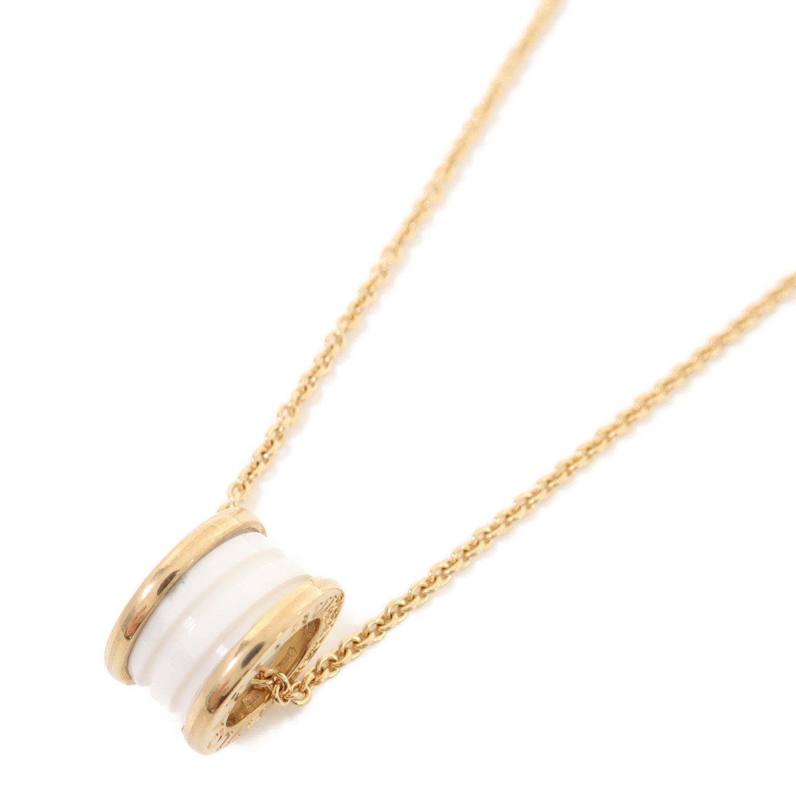BVLGARI 18K玫瑰金/陶瓷B.zero1 Necklace項鍊白色