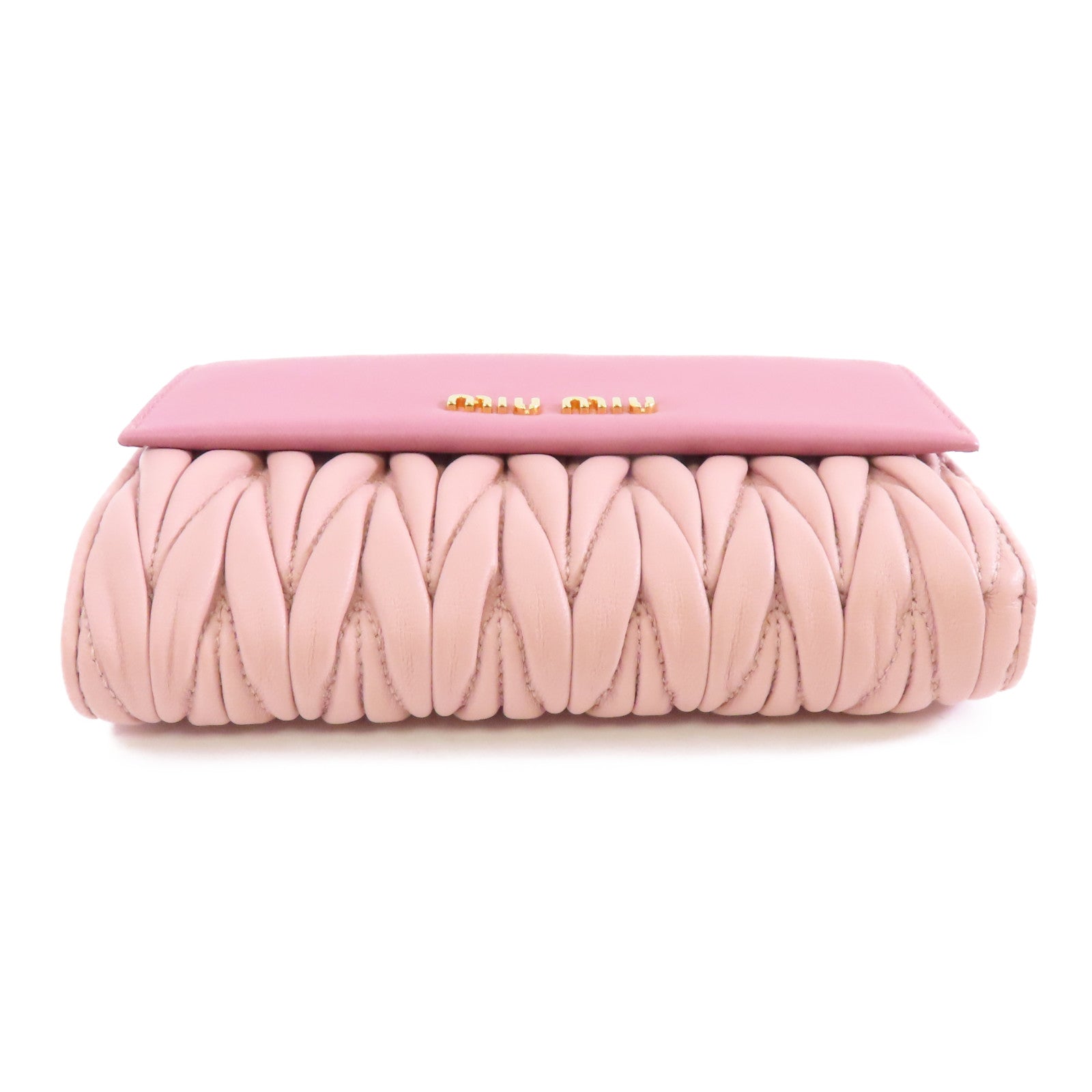 Miu Miu 羊皮皮革Wallet金扣錢包粉紅色
