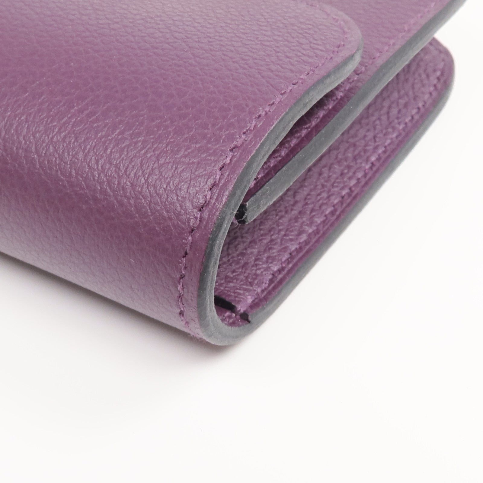 HERMES 【激減優惠】Evercolor皮革Constance Slim金扣錢包Cassis/Bleu Royal