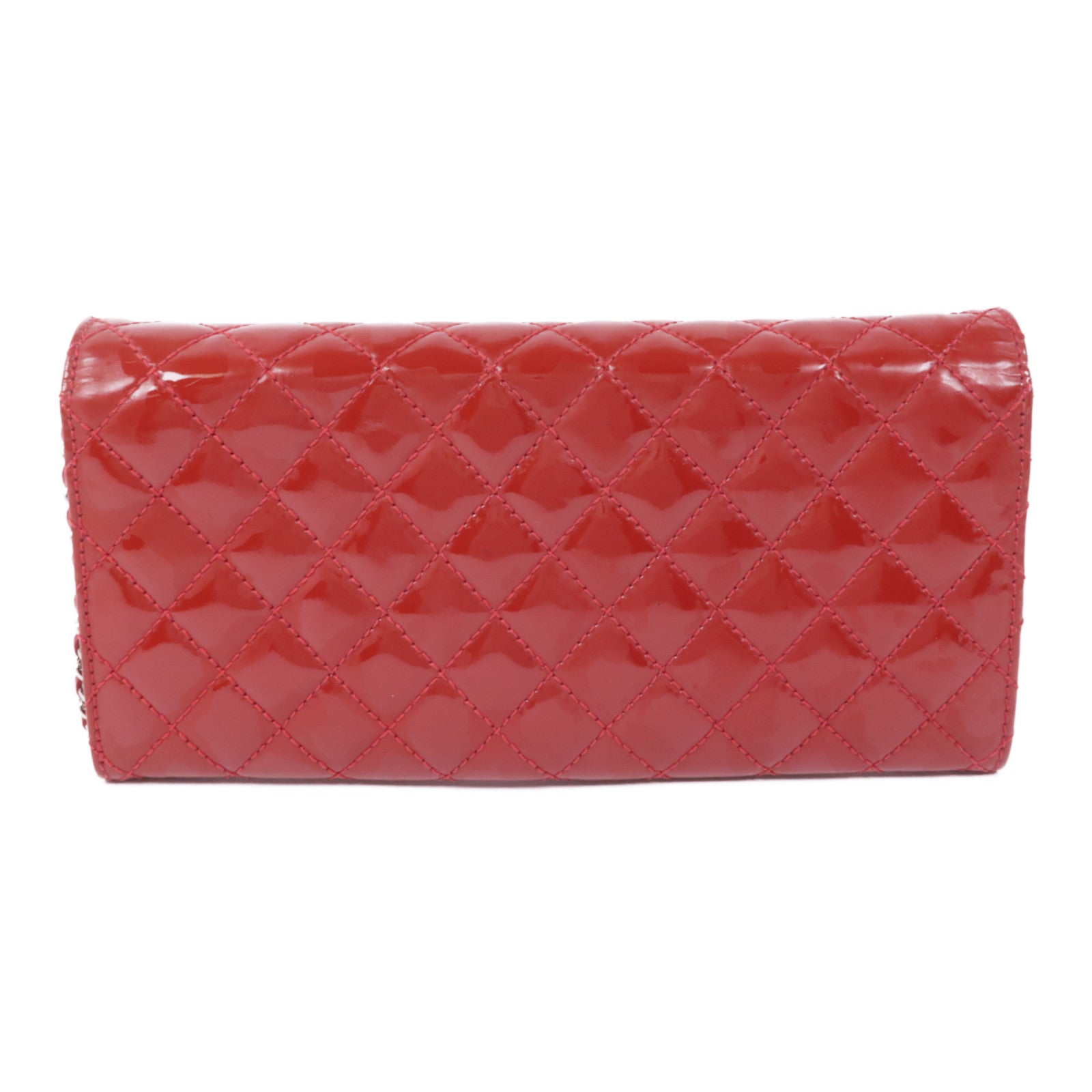 CHANEL 漆皮皮革Chain Shoulder Bag銀扣鏈帶肩背袋