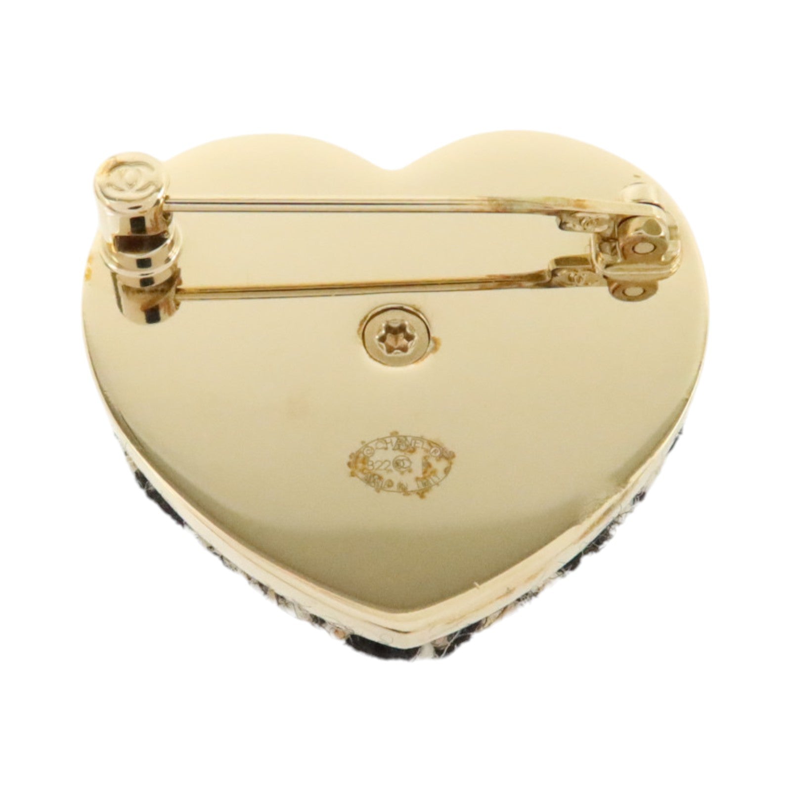 CHANEL 斜紋軟呢/金屬Brooch胸針