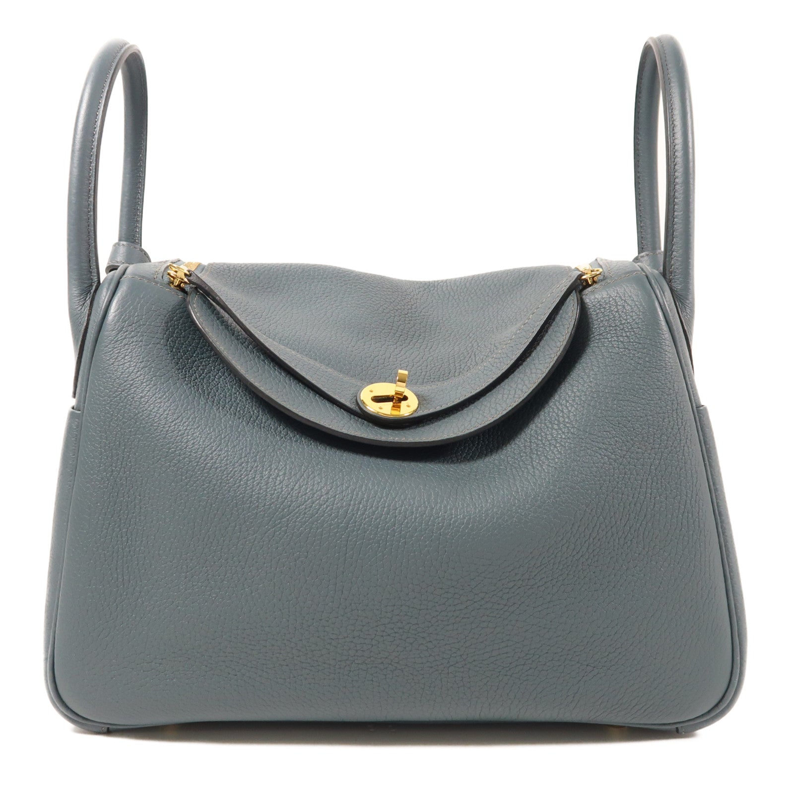 HERMES Clemence皮革Lindy 30金扣手挽肩背兩用袋