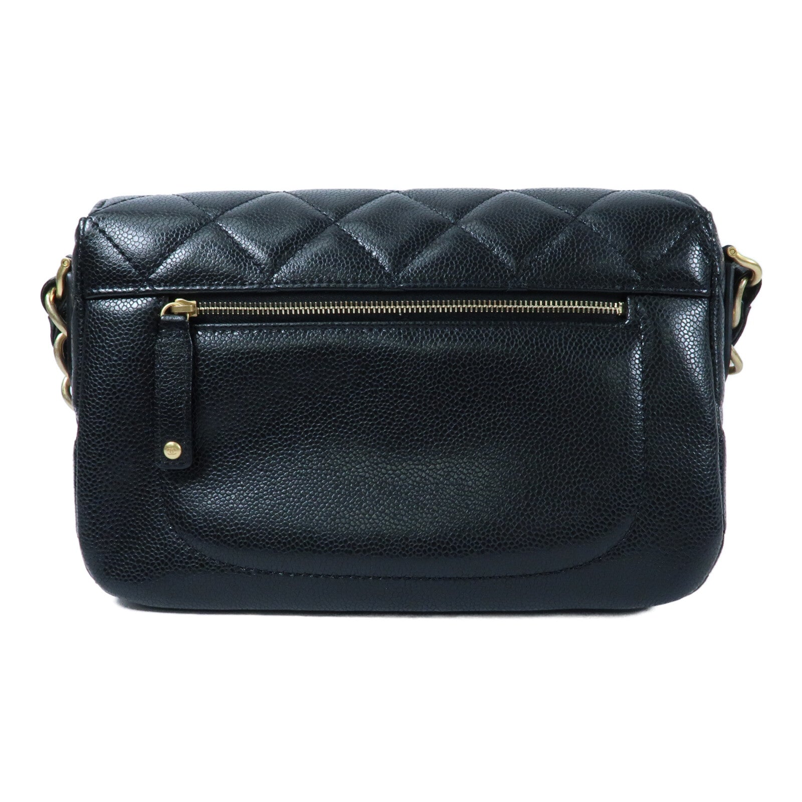CHANEL 牛皮皮革Chain Shoulder金扣鏈帶肩背袋
