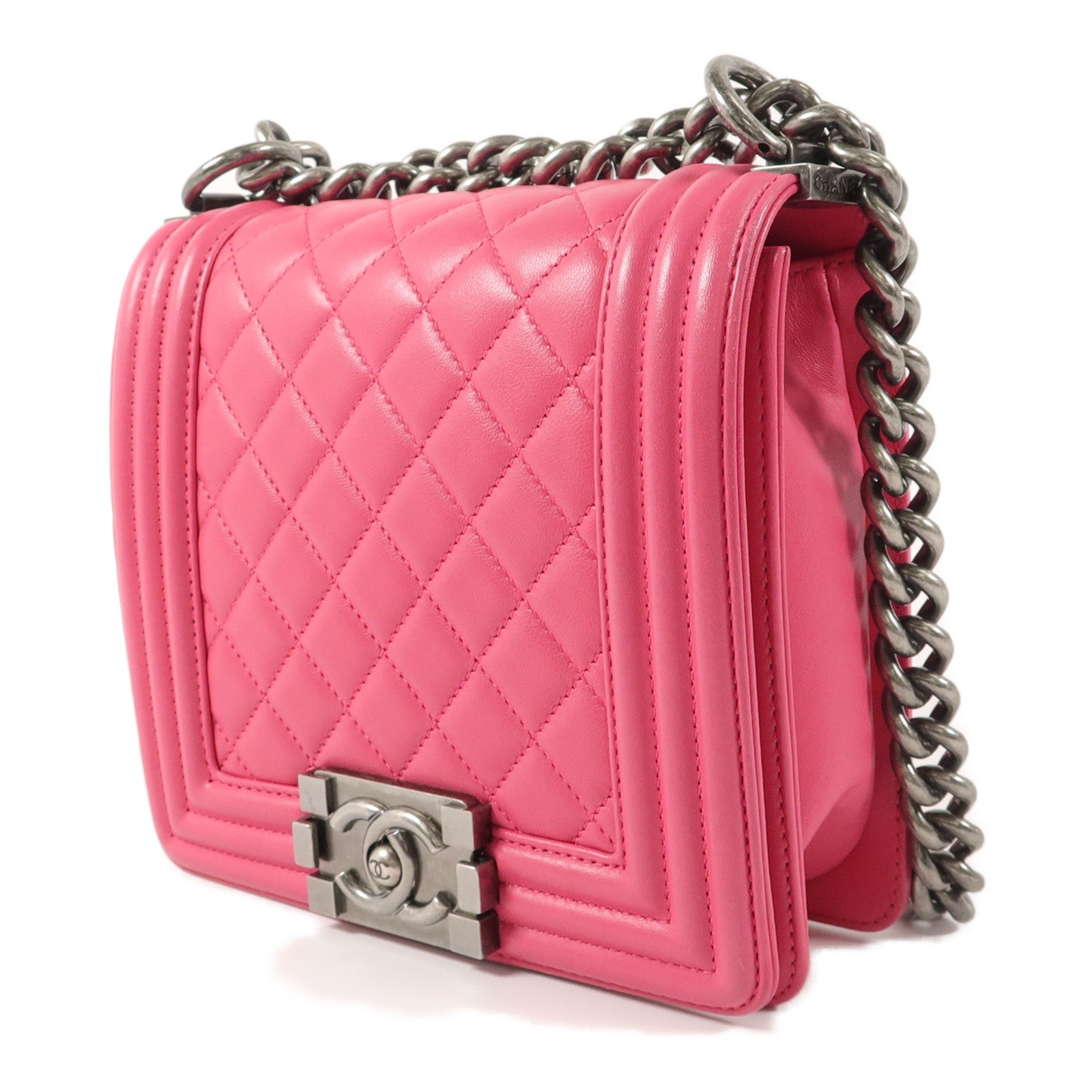 CHANEL 牛皮皮革Boy Chanel鏈帶肩背袋