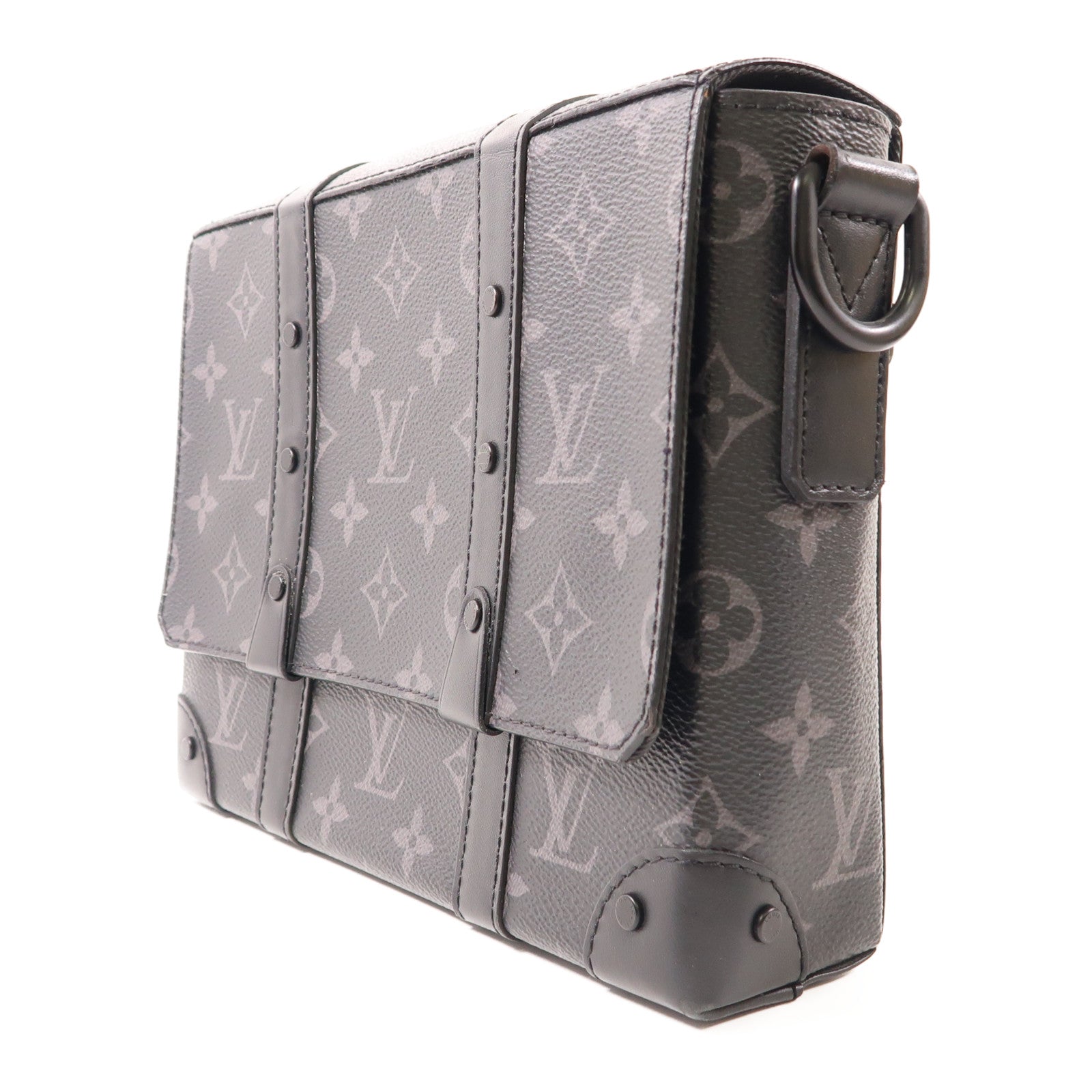 LOUIS VUITTON LV Trunk Messenger Shoulder Bag M45727 Monogram Eclipse Black