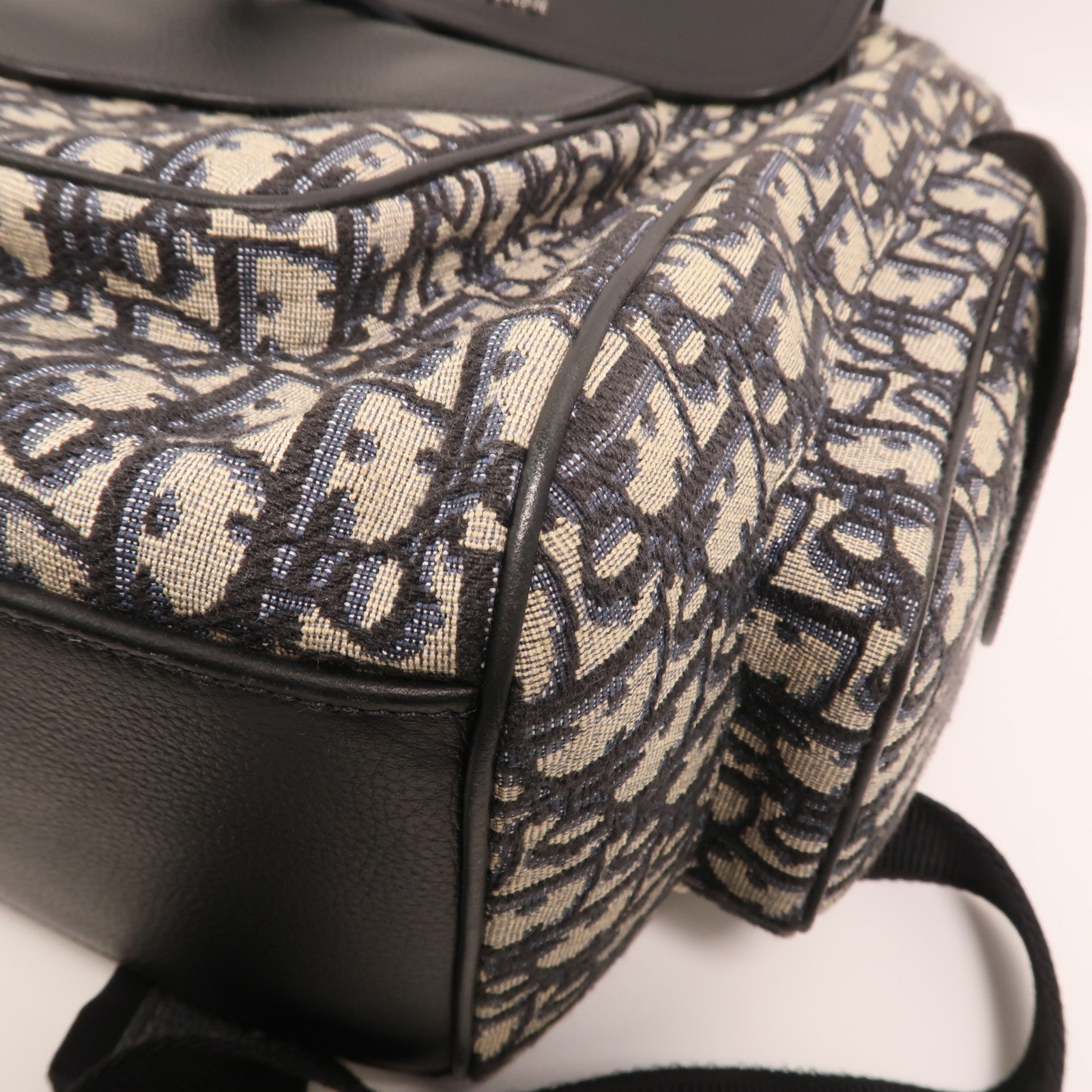 Dior 帆布Saddle Backpack銀扣背包