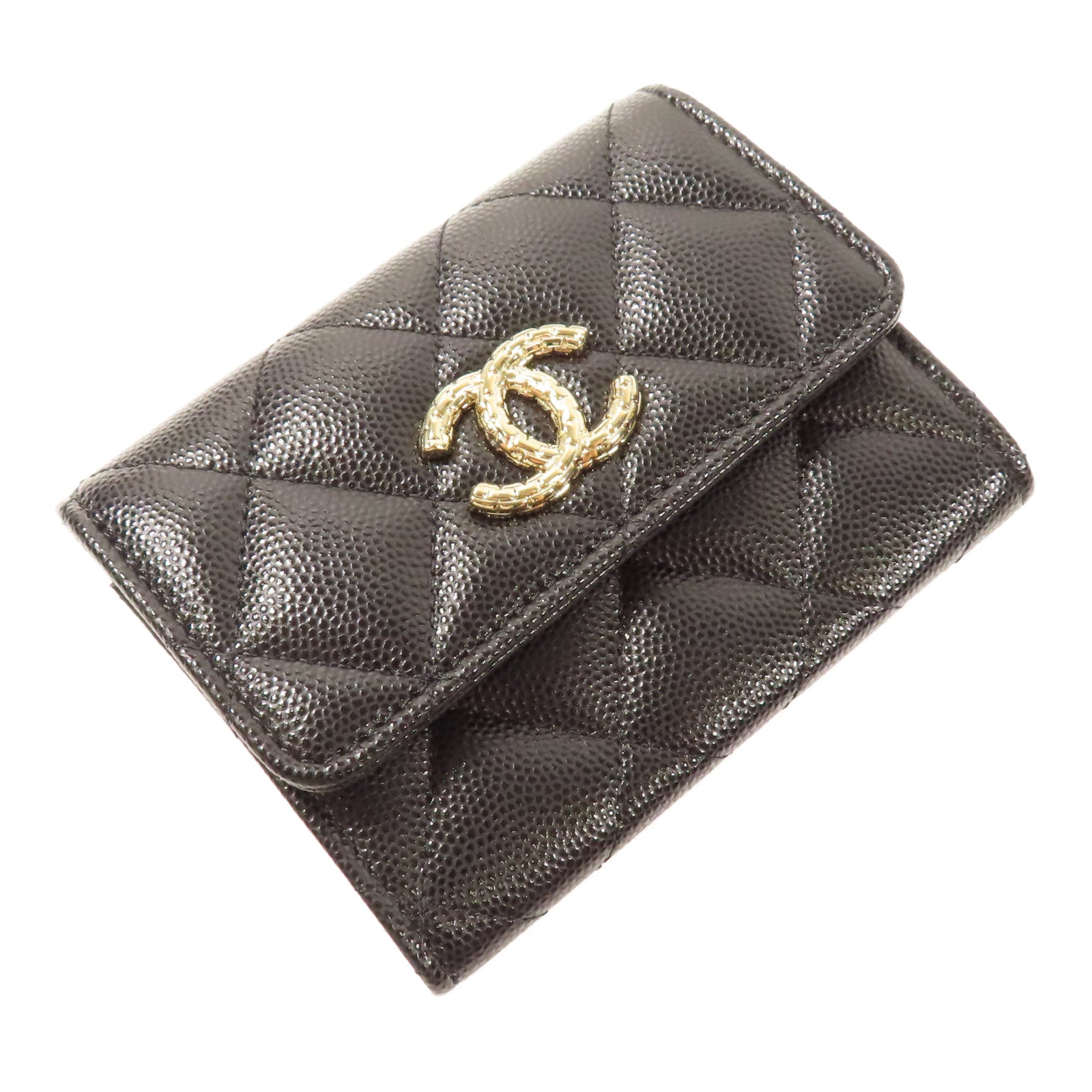CHANEL 牛皮皮革Wallet金扣錢包
