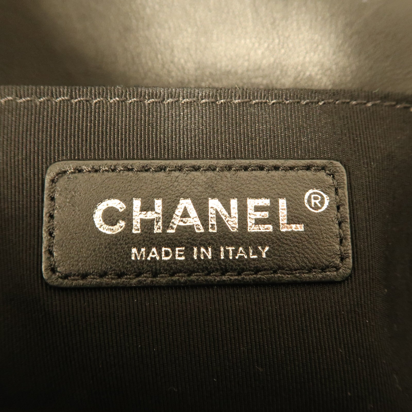 CHANEL 菱格羊皮皮革Boy Chanel Chain Shoulder Bag銀扣肩背袋黑色