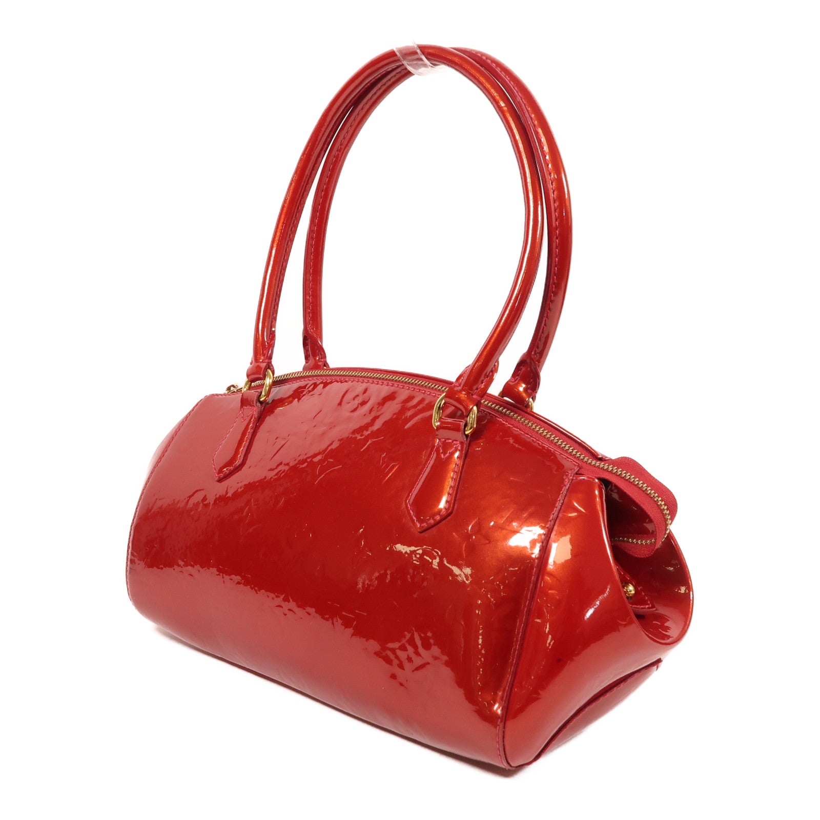 LOUIS VUITTON Monogram Vernis Sherwood金扣手挽袋