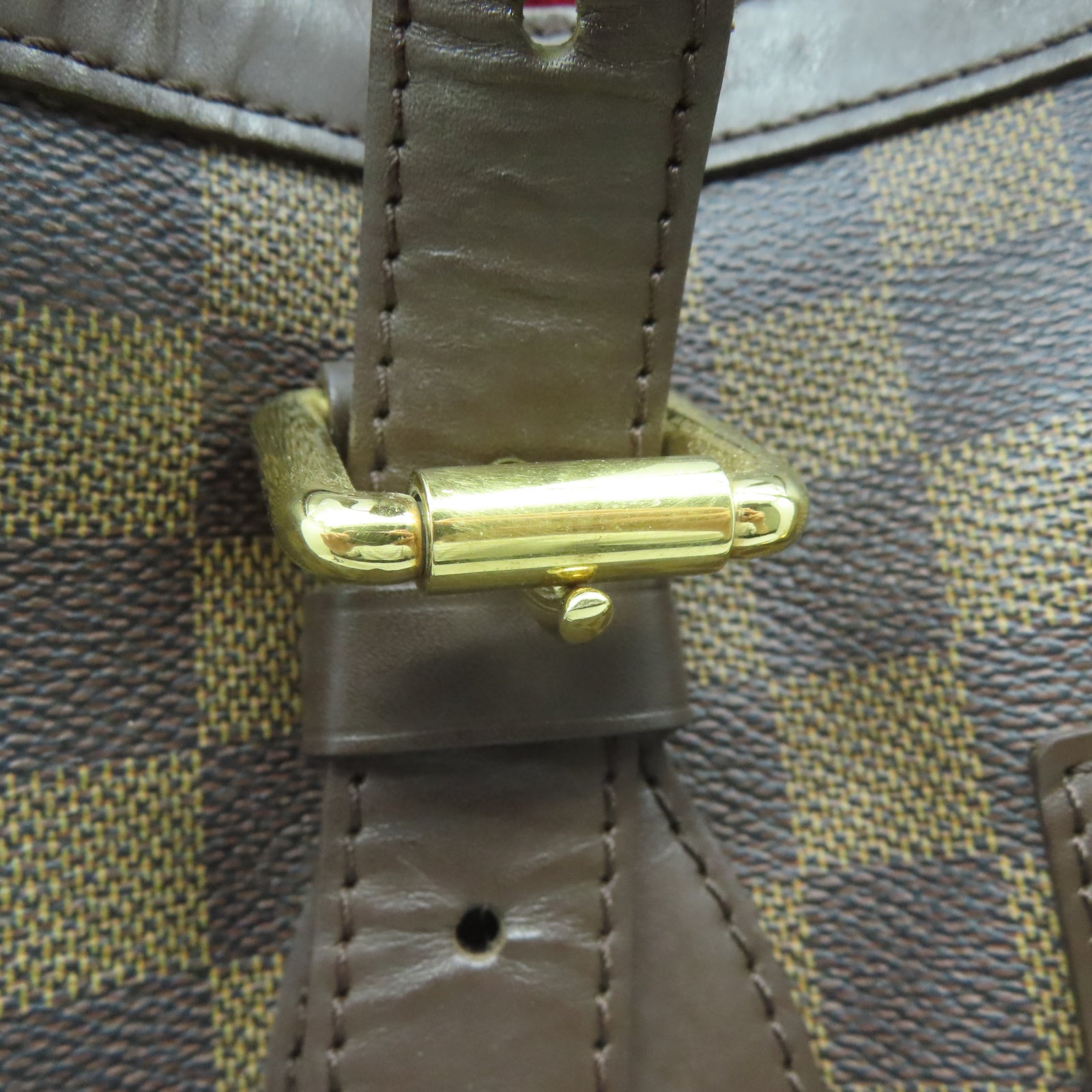 LOUIS VUITTON 【清倉大減價】Damier Hampstead MM金扣手挽袋棕色