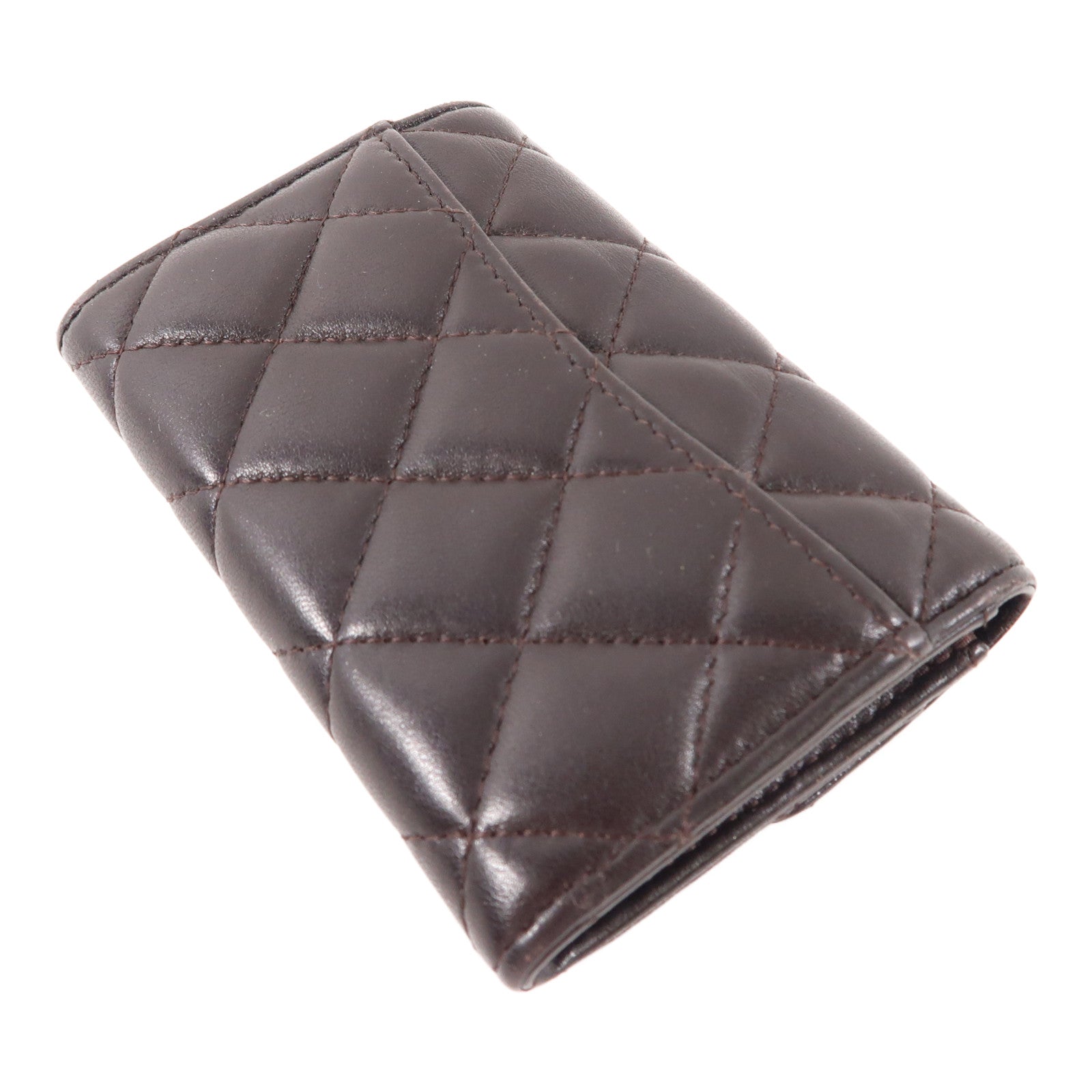 CHANEL 牛皮皮革Card Case金扣卡片套黑色