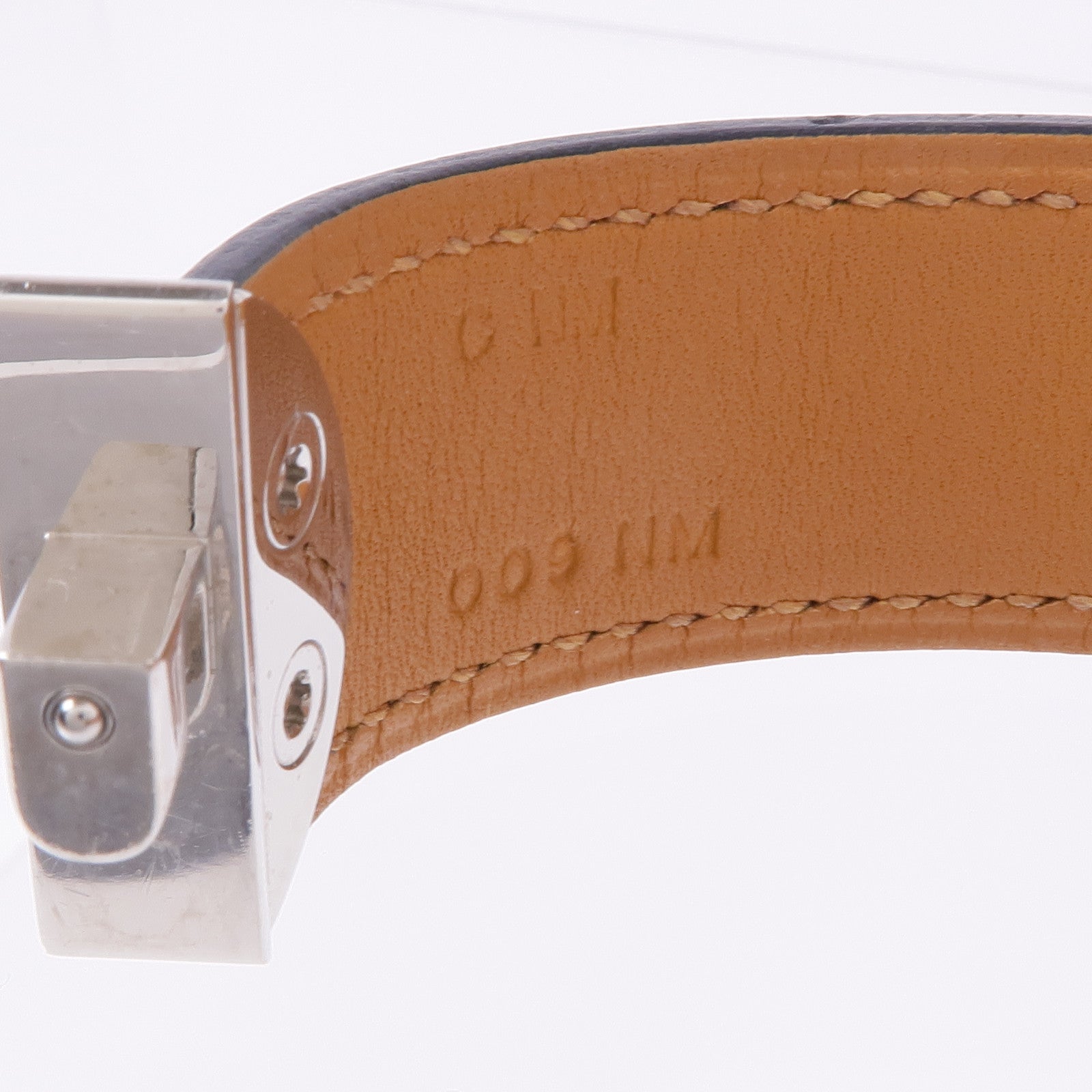 HERMES 鱷魚皮革2002 Manchette銀扣手帶