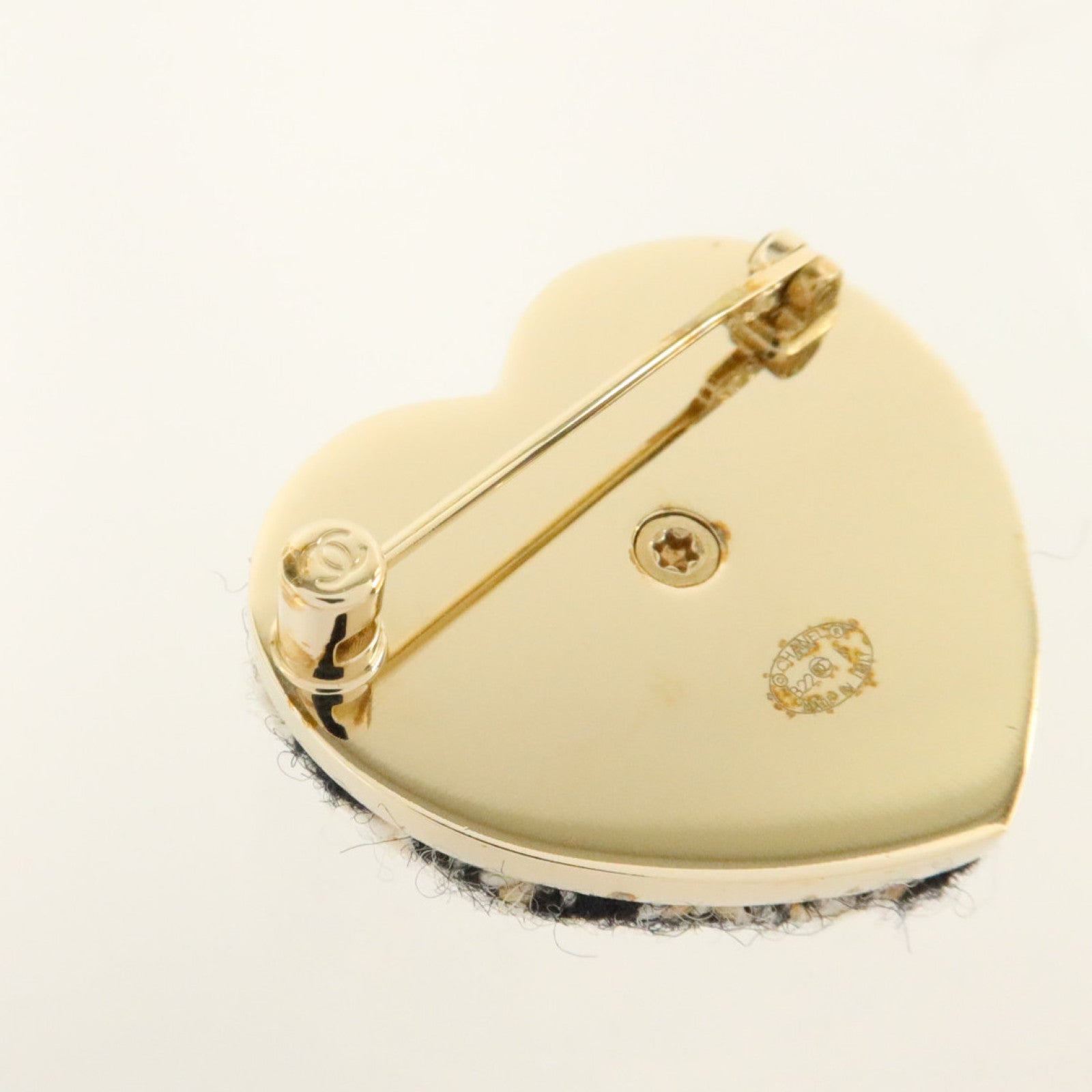 CHANEL 斜紋軟呢/金屬Brooch胸針