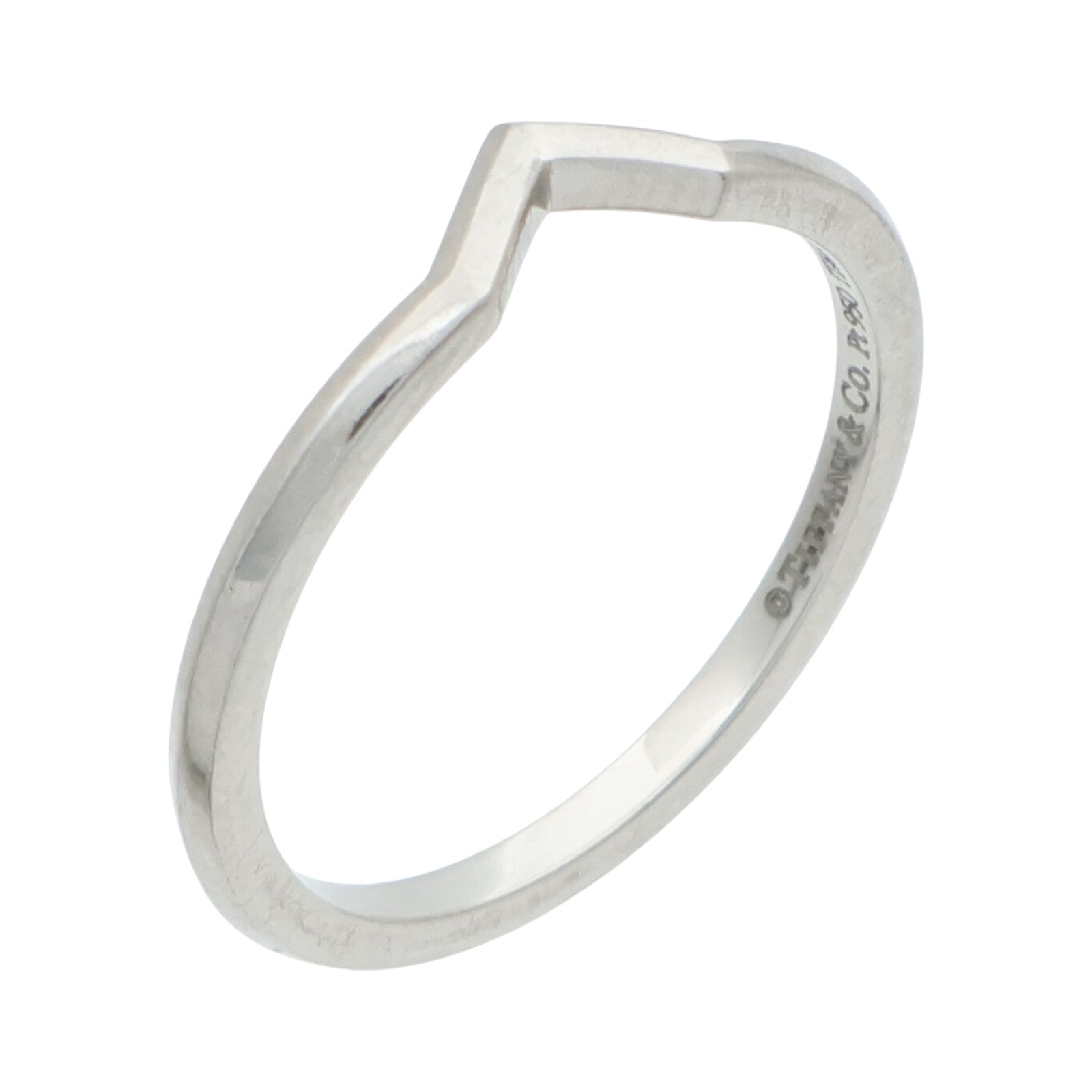 TIFFANY＆CO PT950鉑金V Band Ring戒指