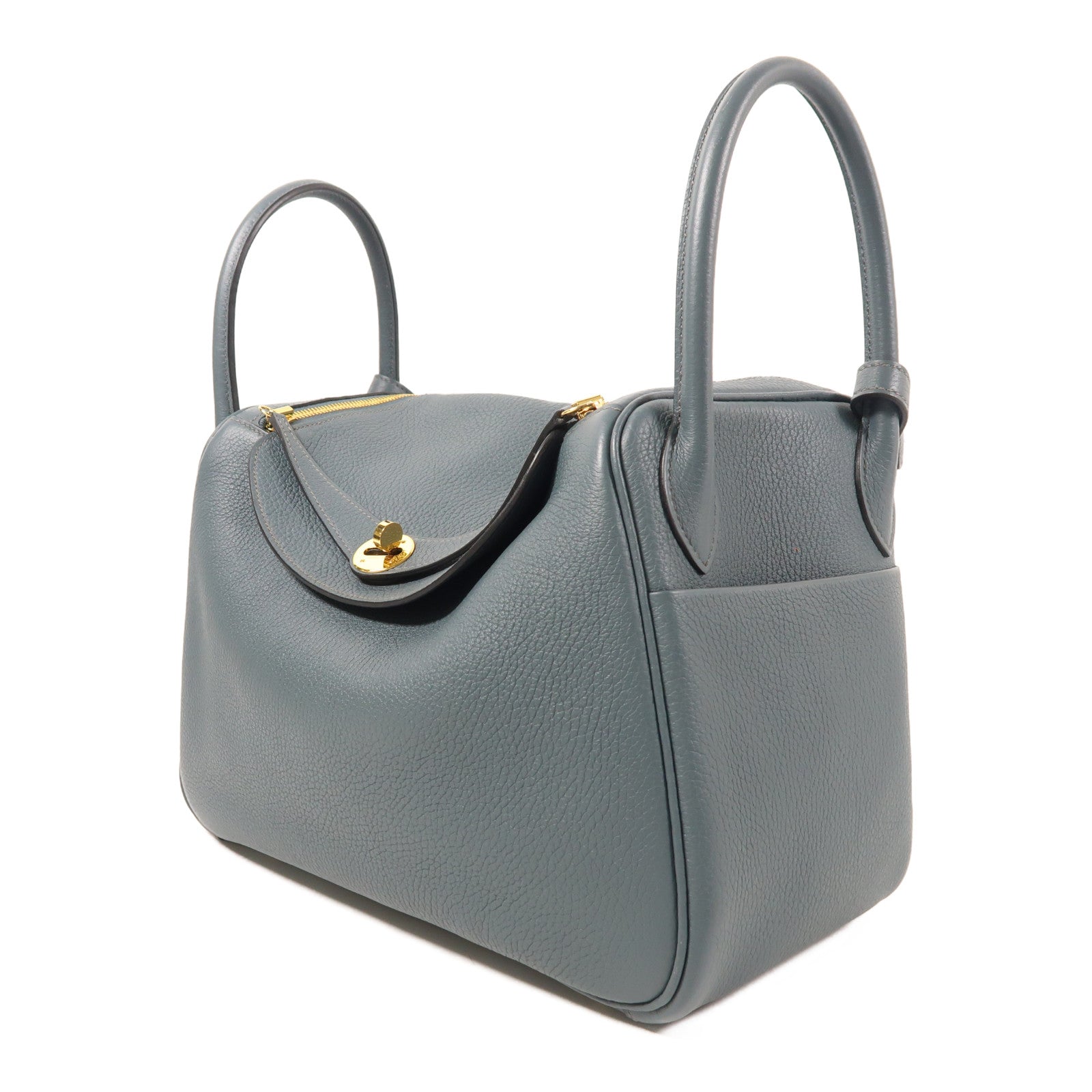 HERMES Clemence皮革Lindy 30金扣手挽肩背兩用袋