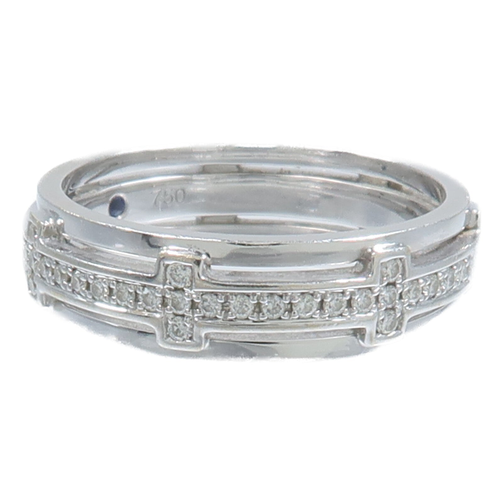 JEWELRY 18K白金Diamond Sapphire Ring鑽石/藍寶石戒指