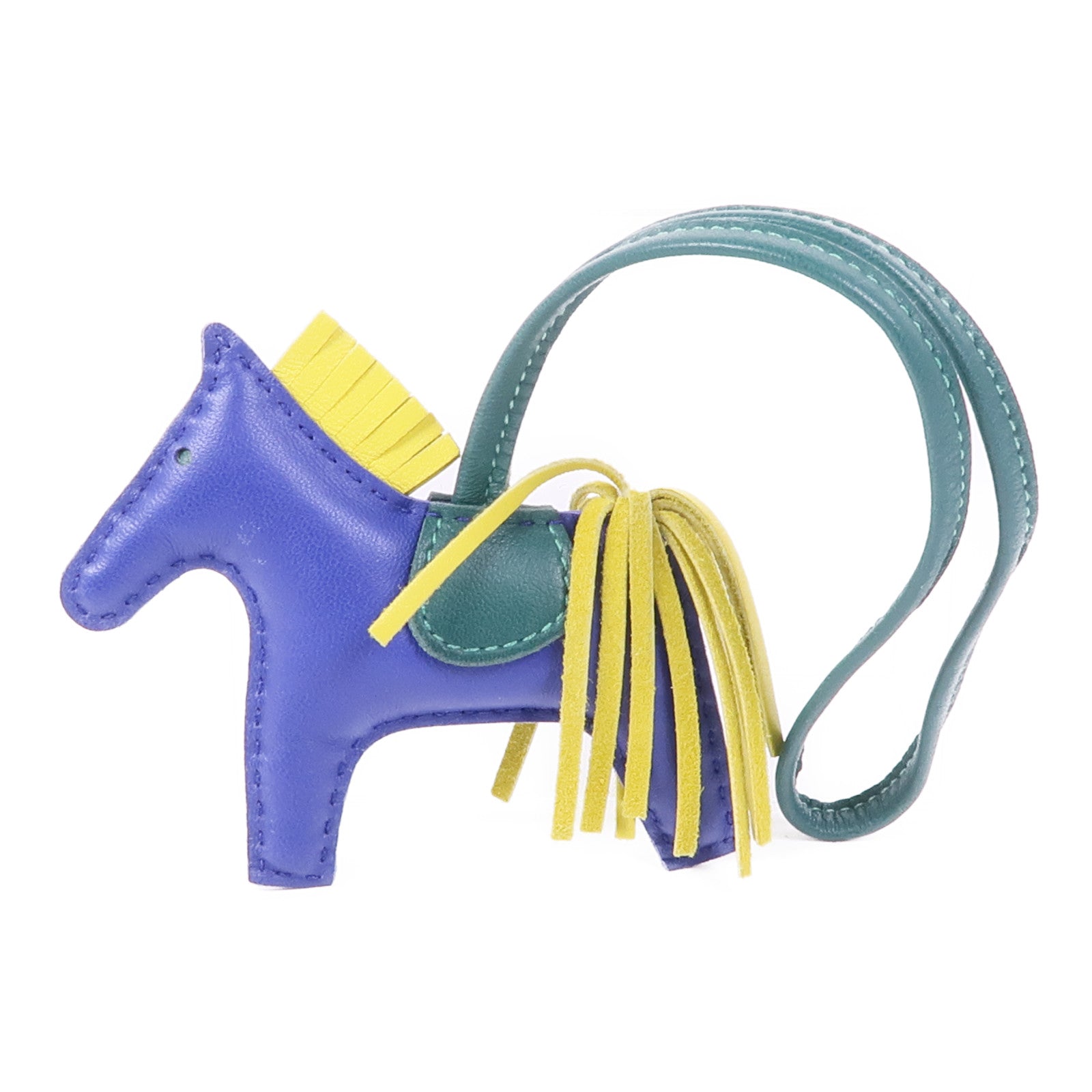 HERMES Rodeo PM Charm Milo Leather Blue/Green/Yellow