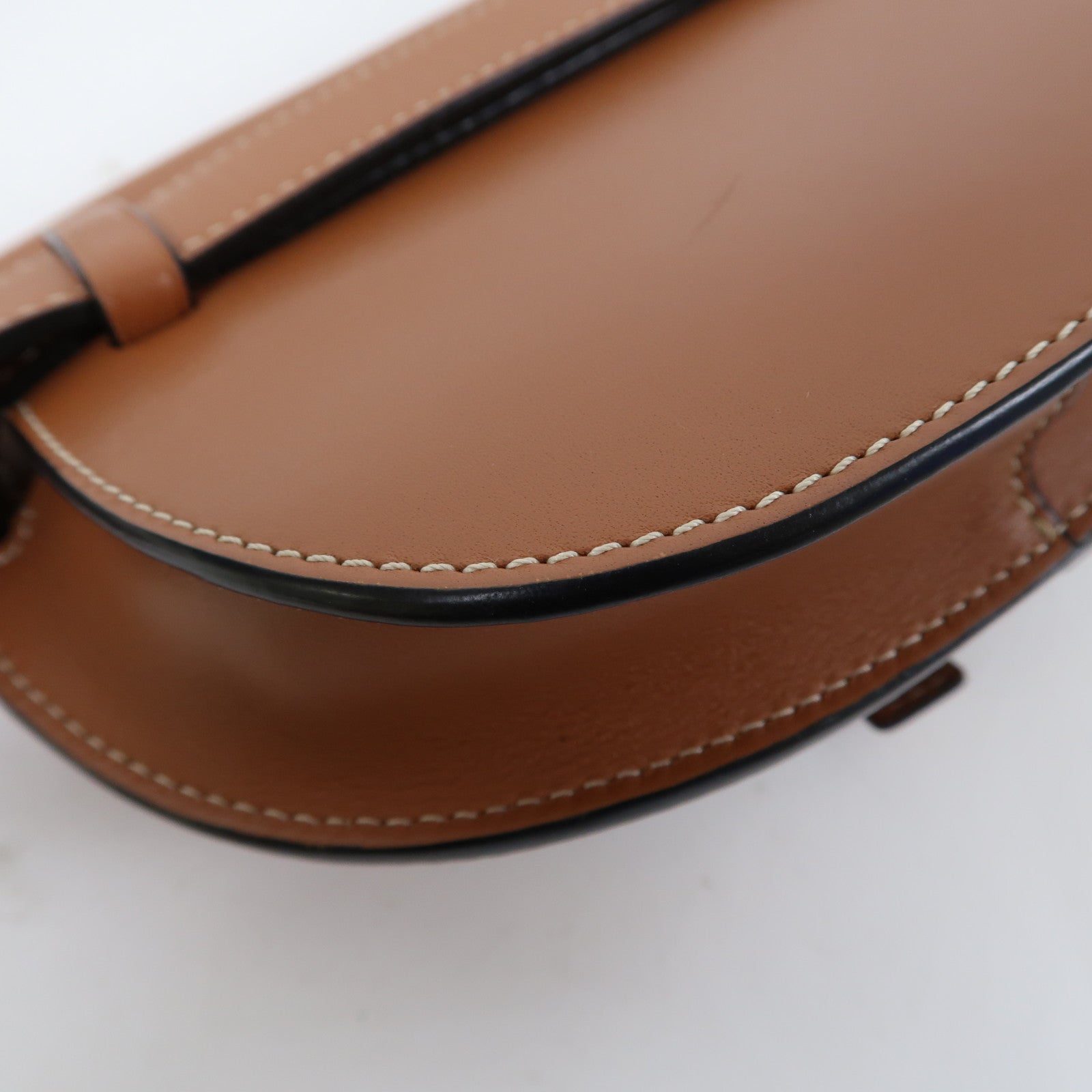 LOEWE 牛皮皮革Waist Bag金扣腰包啡色