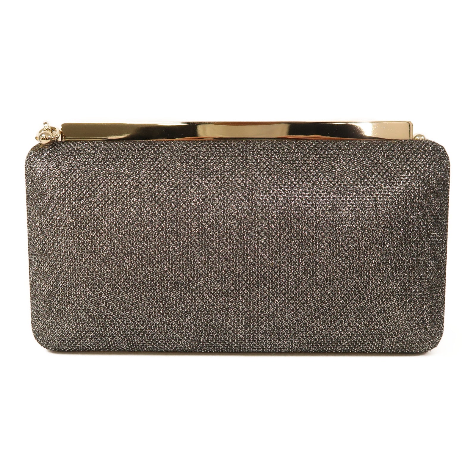 JIMMY CHOO 布料Ellipse Glitter Clutch bag金扣鏈帶肩背袋銀色