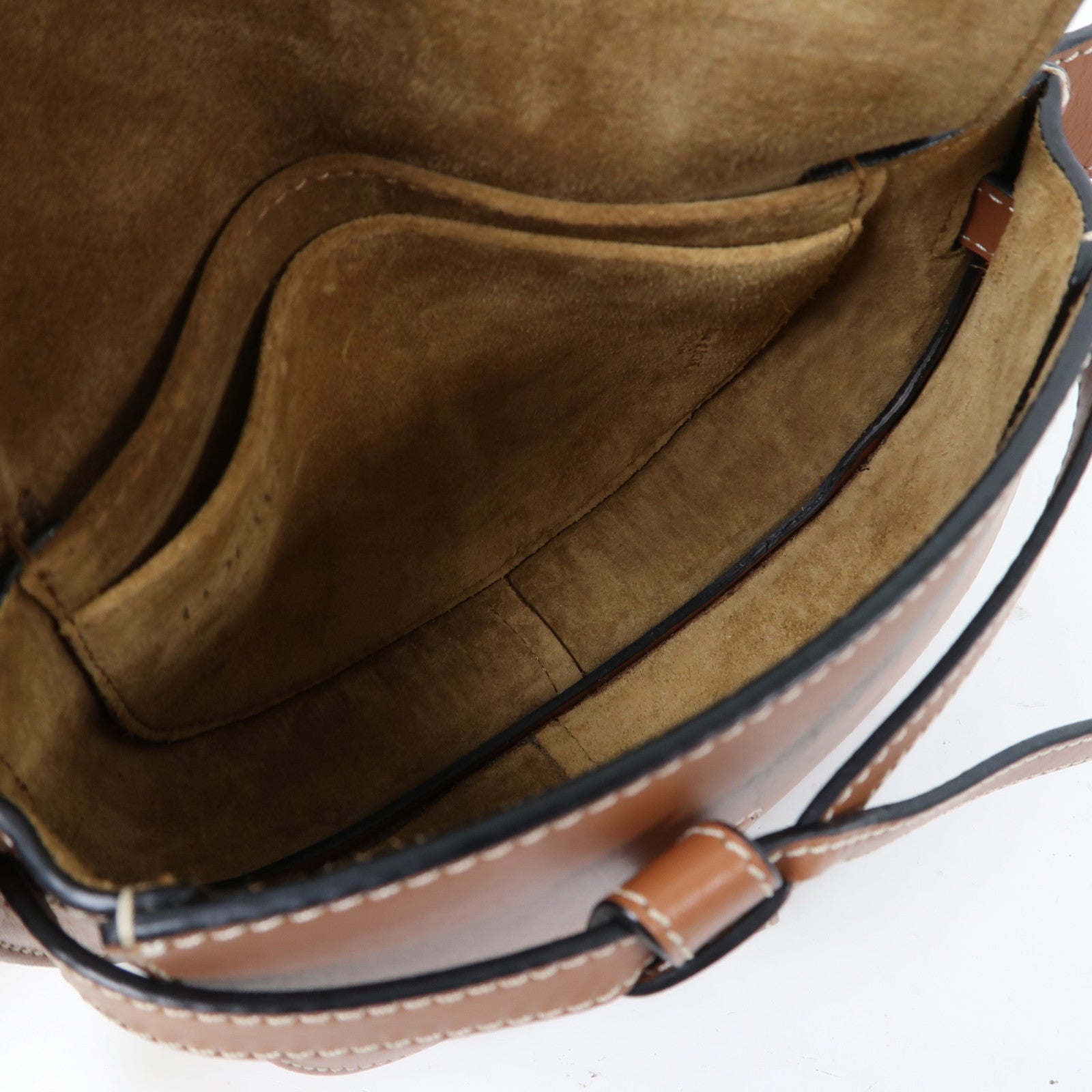 LOEWE 牛皮皮革Waist Bag金扣腰包啡色